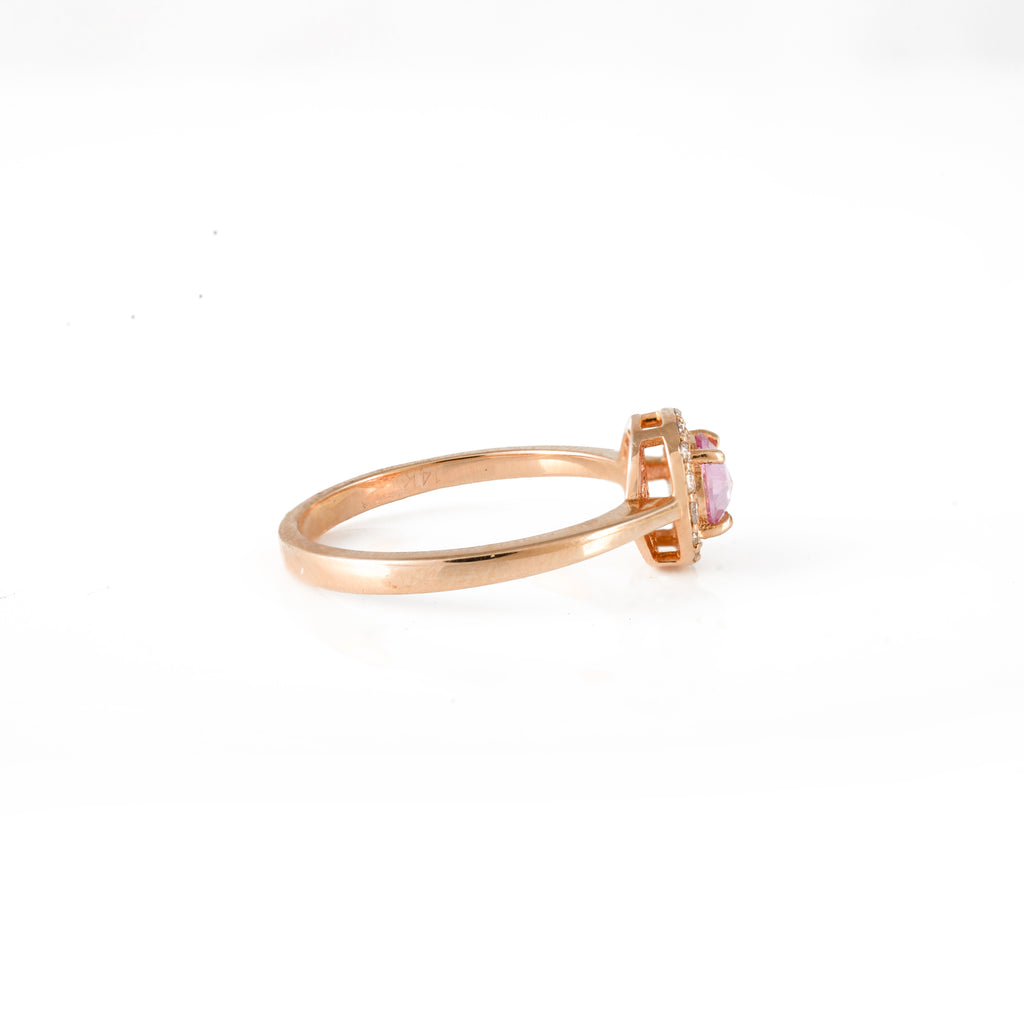 Natural Pink Sapphire Diamond Ring
