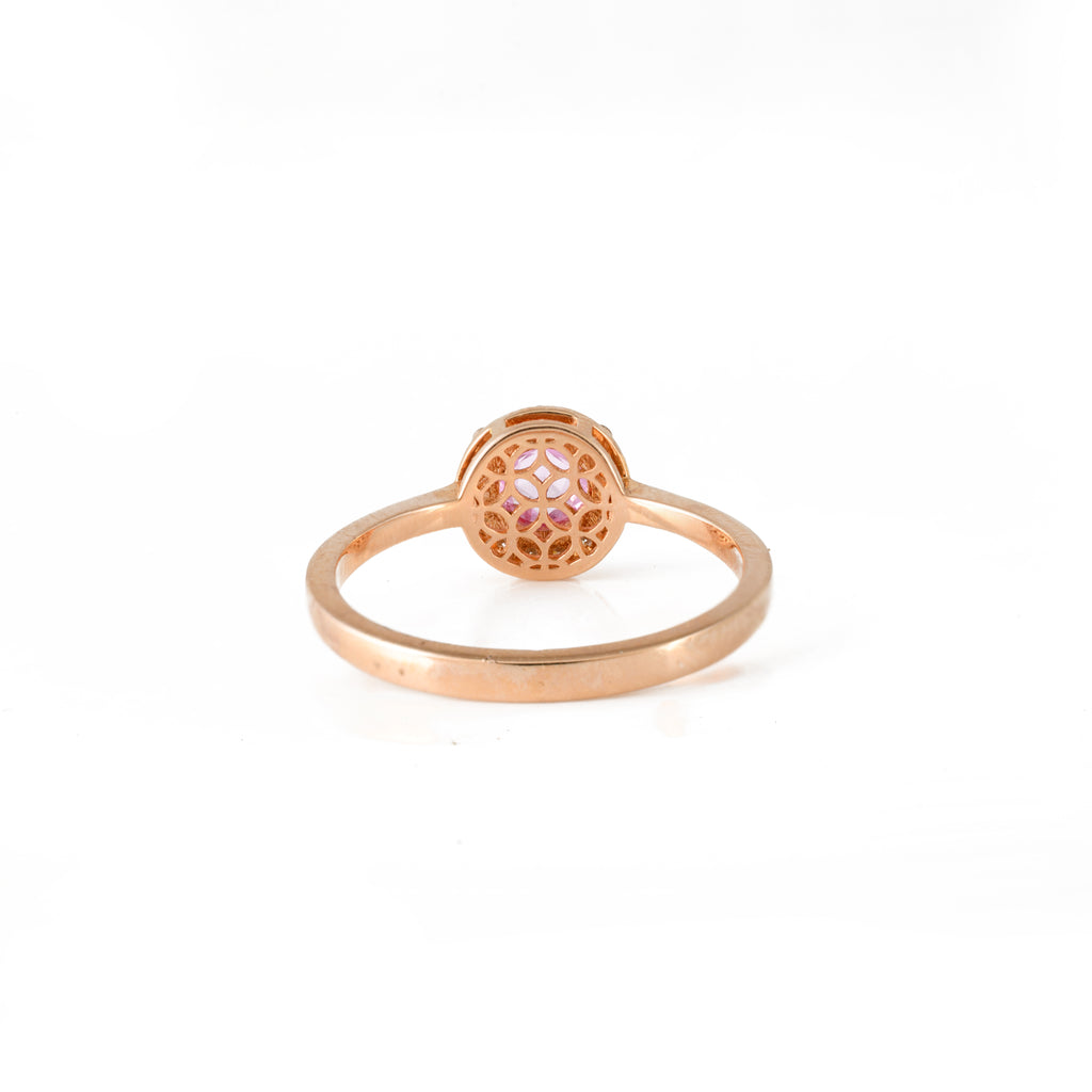 Natural Pink Sapphire Diamond Ring