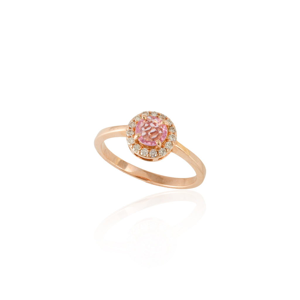 Natural Pink Sapphire Diamond Ring