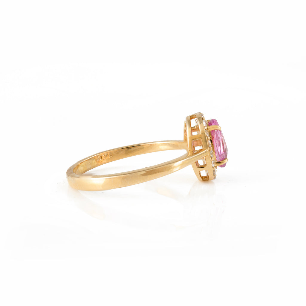 Rose Cut Pink Sapphire Diamond Ring