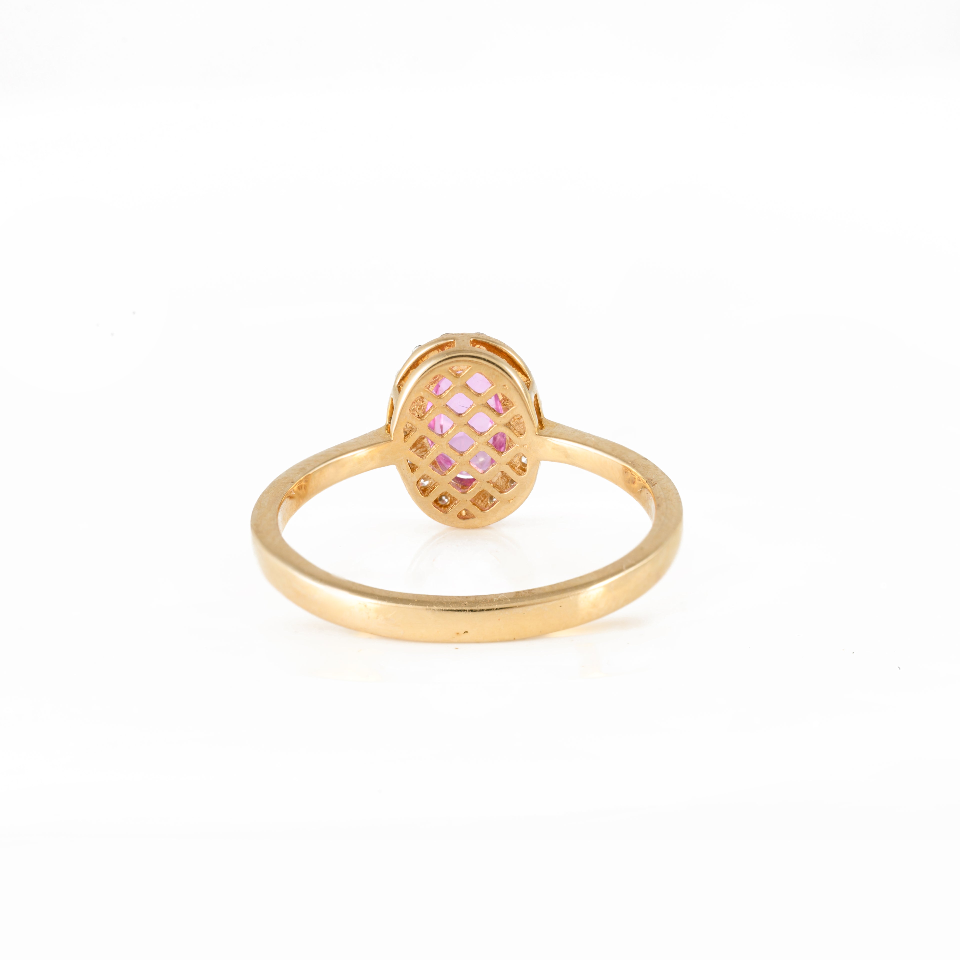 Rose Cut Pink Sapphire Diamond Ring