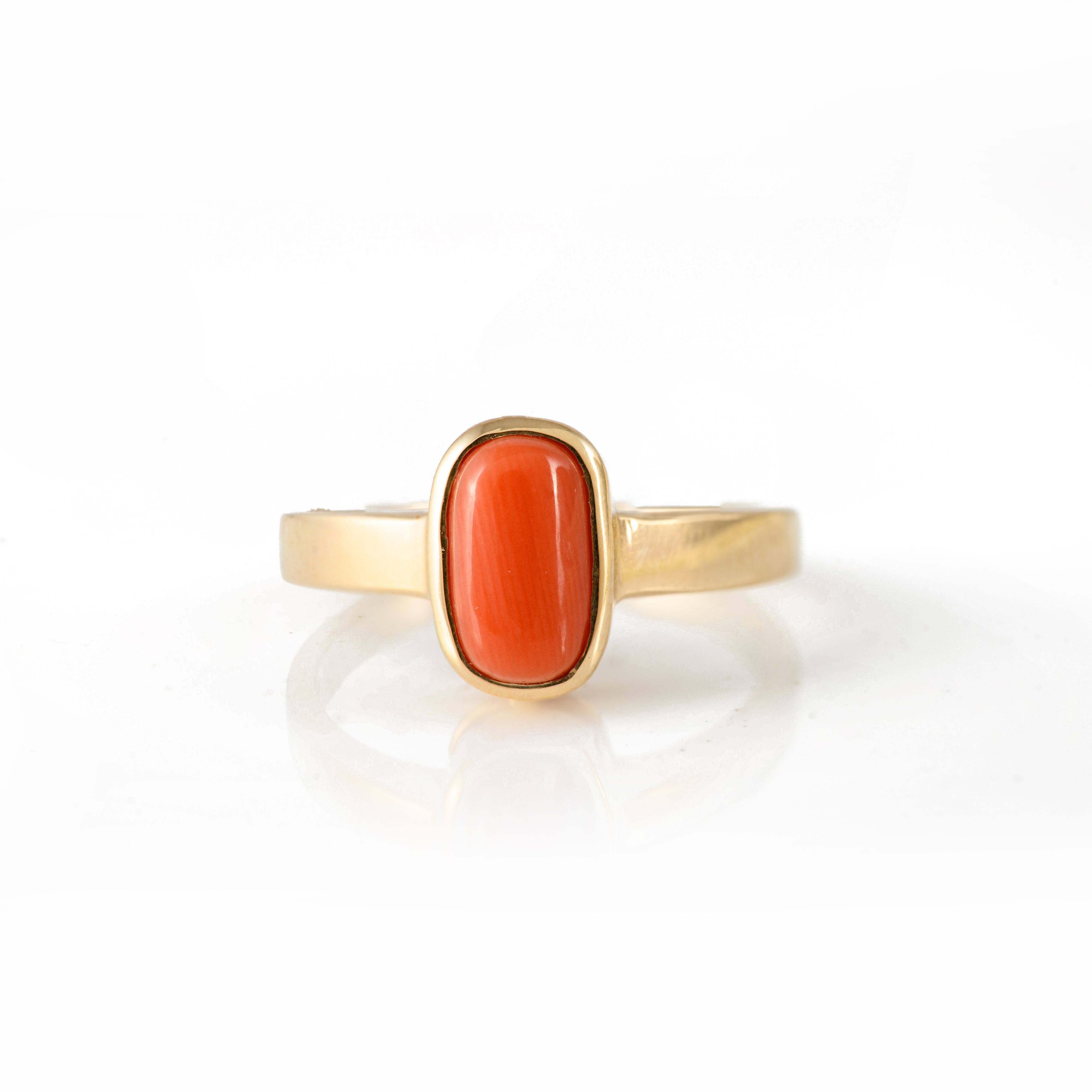 Red Coral Gold Ring