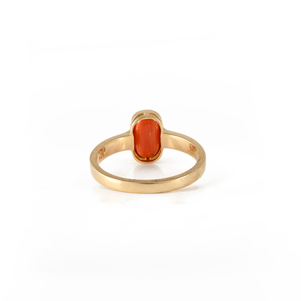 Red Coral Gold Ring