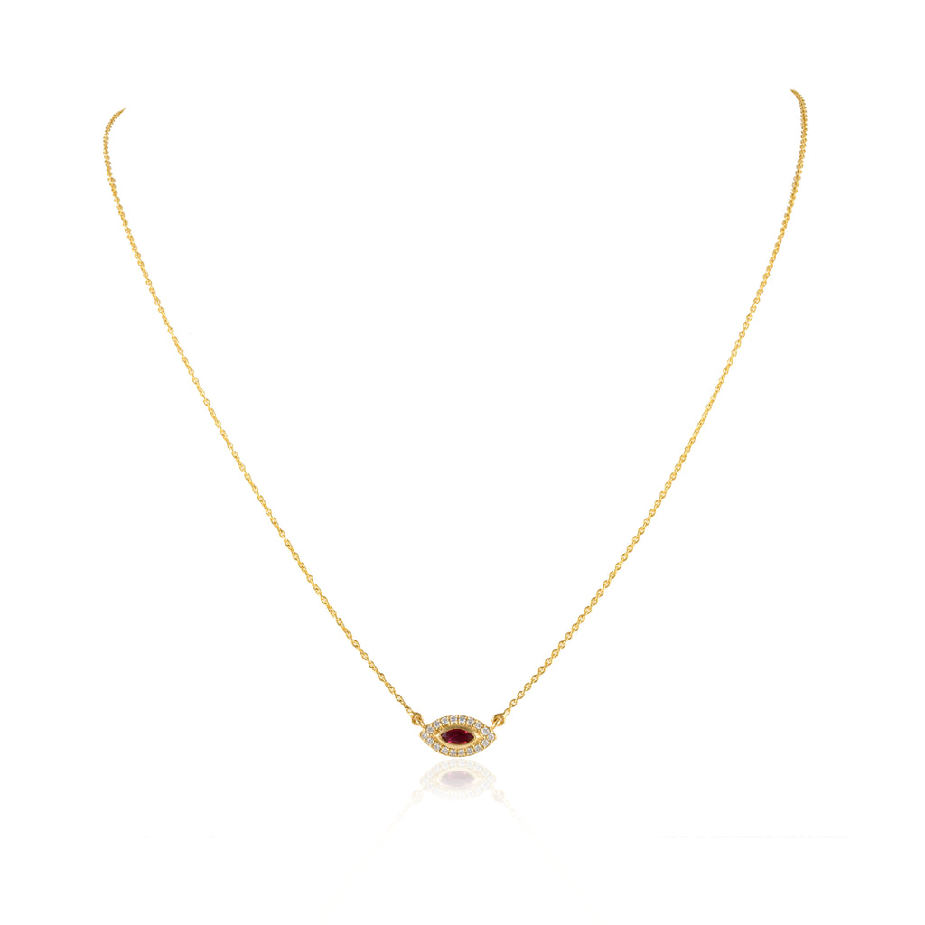 Ruby Diamond Gold Pendant