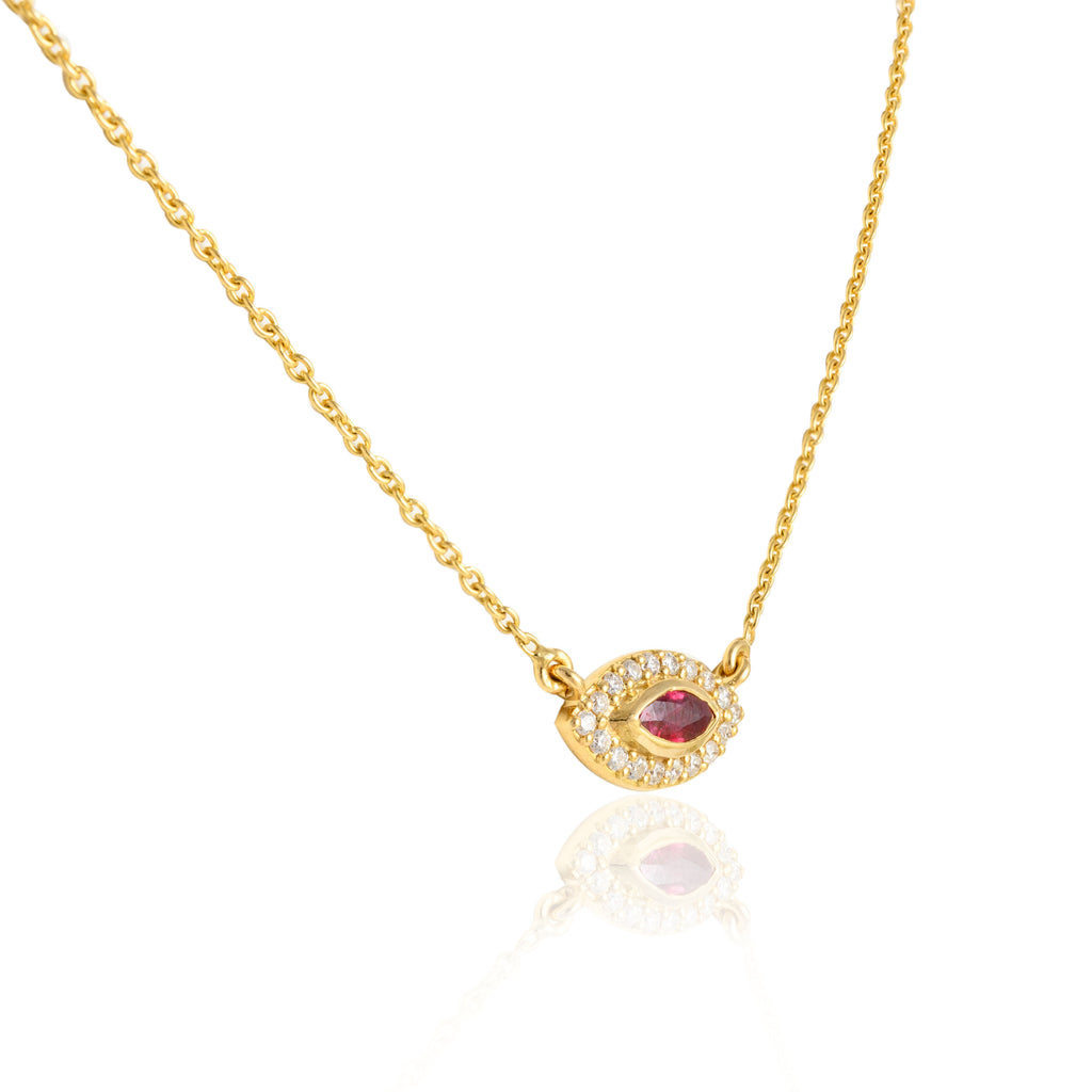 Ruby Diamond Gold Pendant