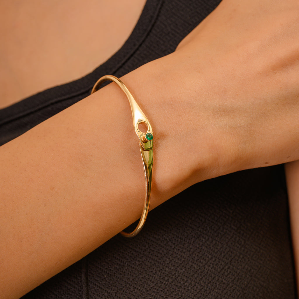 Emerald 18K Gold Bangle