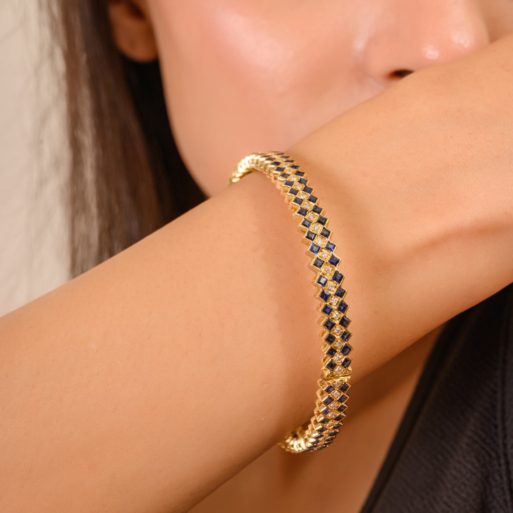 Diamond & Sapphire 18K Gold Bracelet