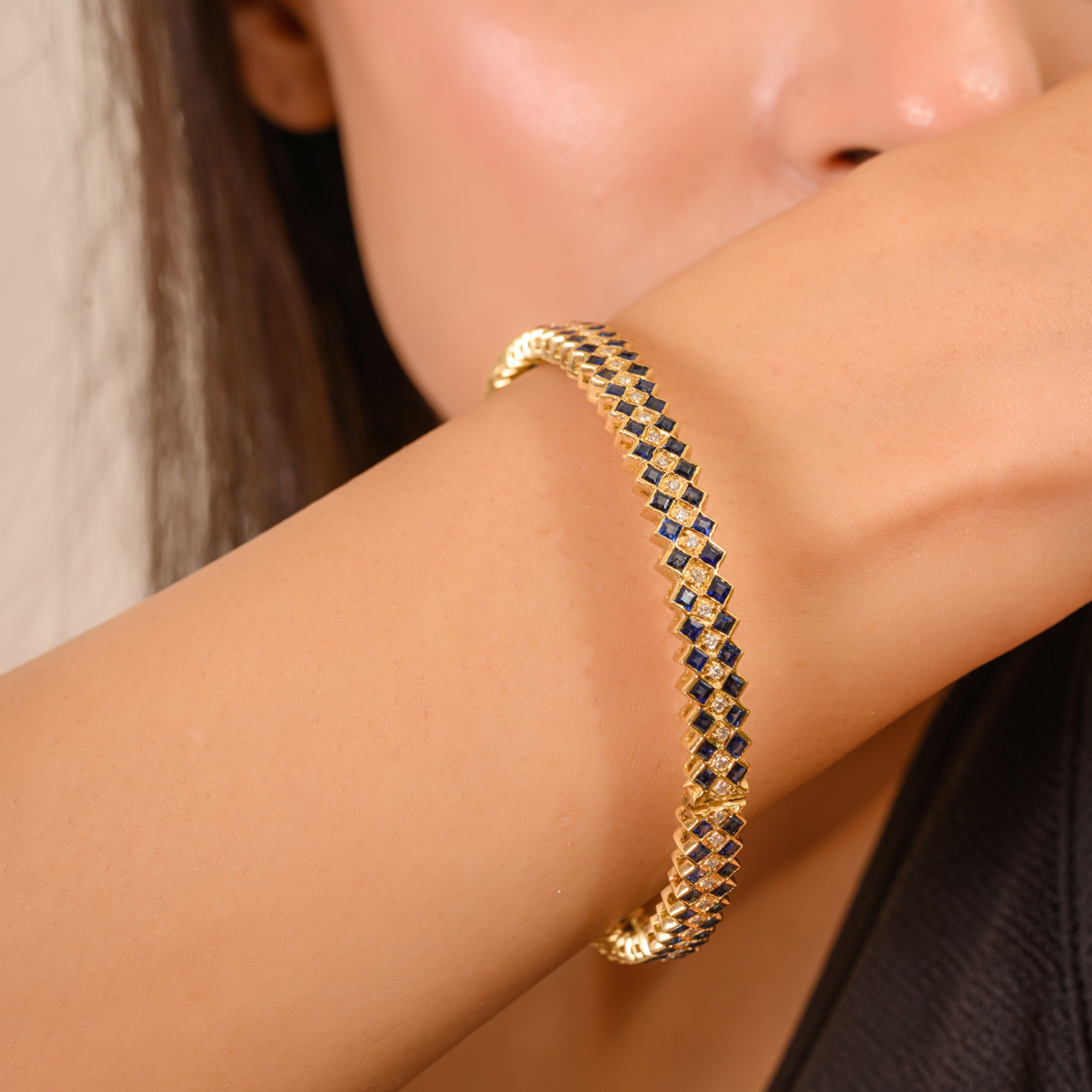 Diamond & Sapphire 18K Gold Bracelet