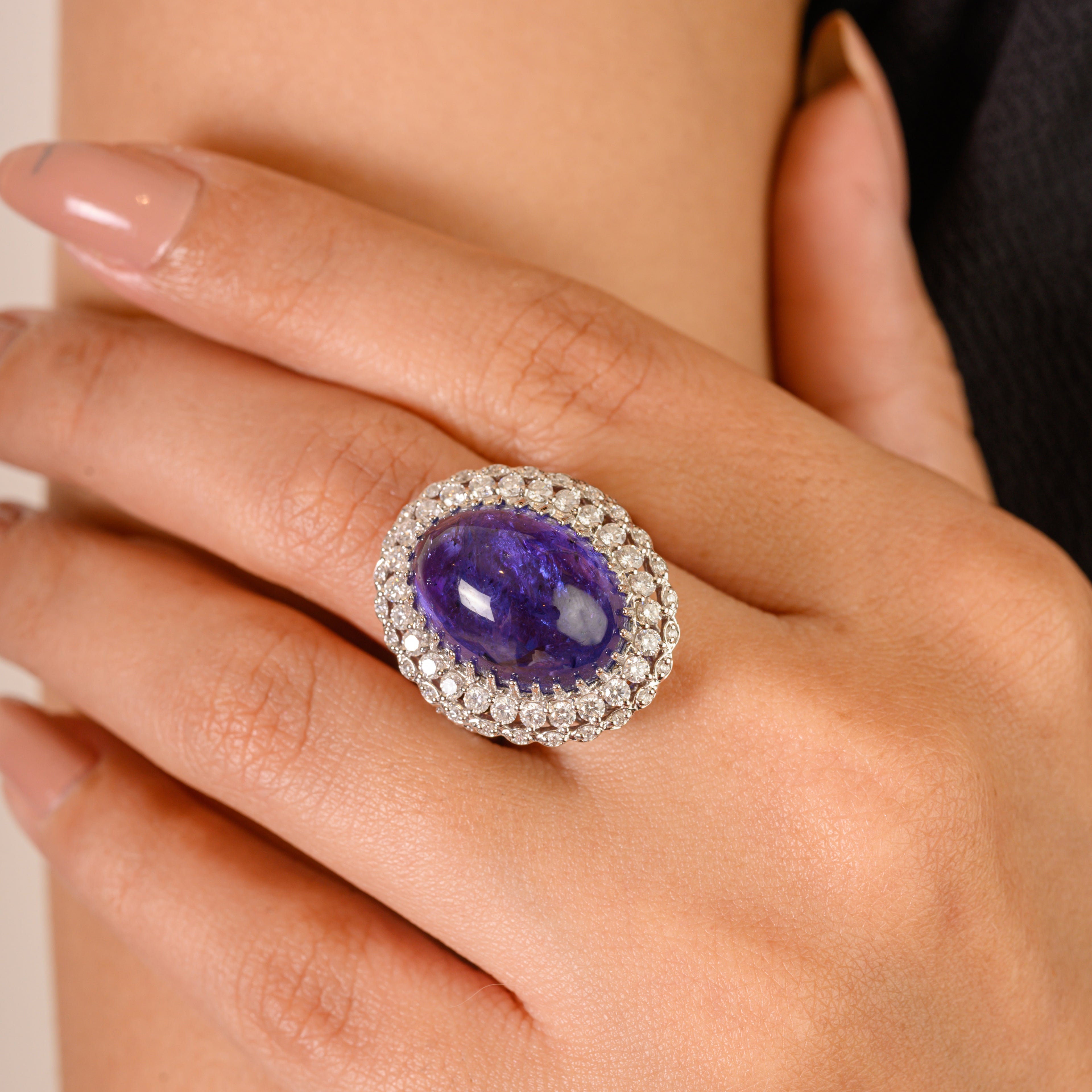 Diamond Tanzanite Gold Ring