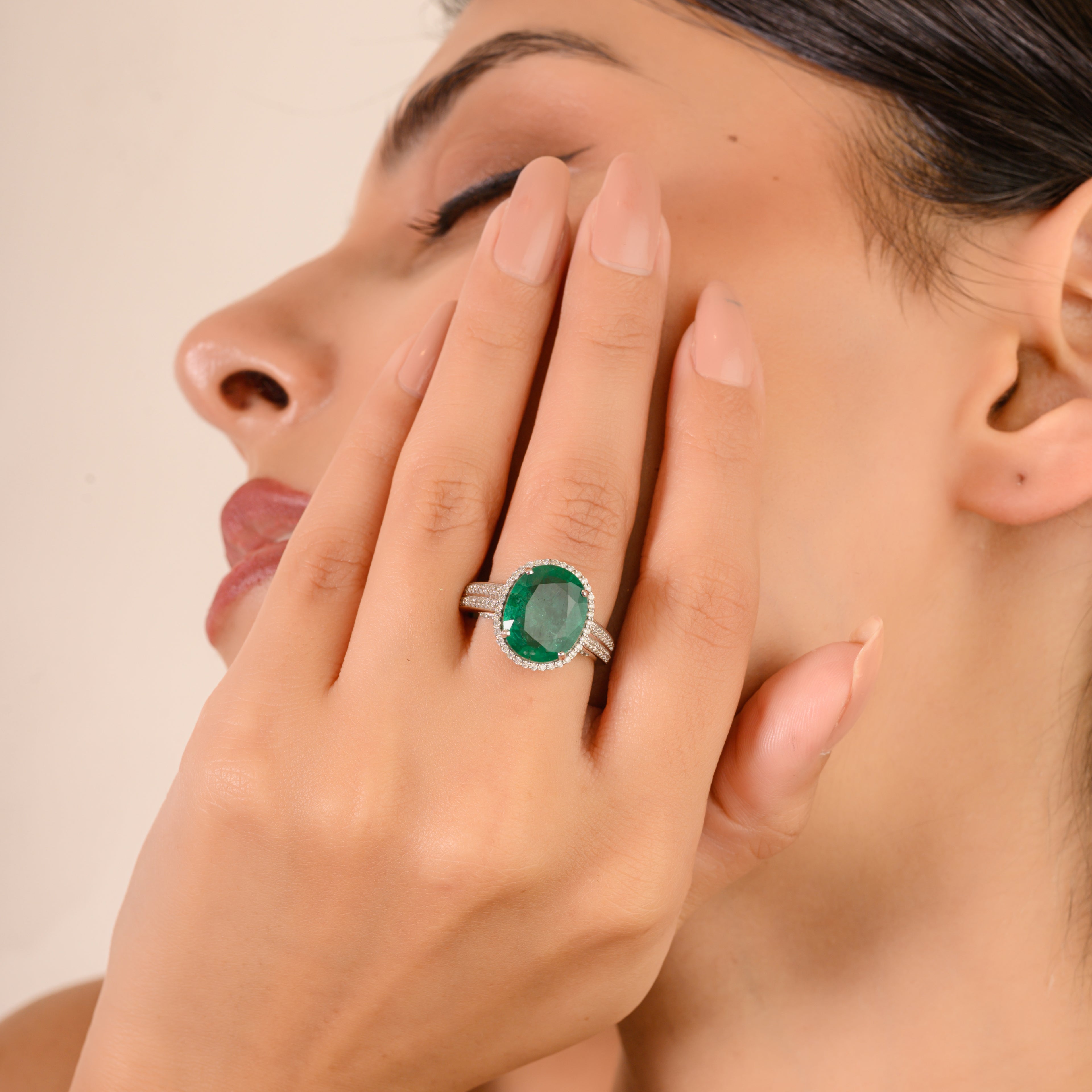 Emerald Diamond Gold Ring