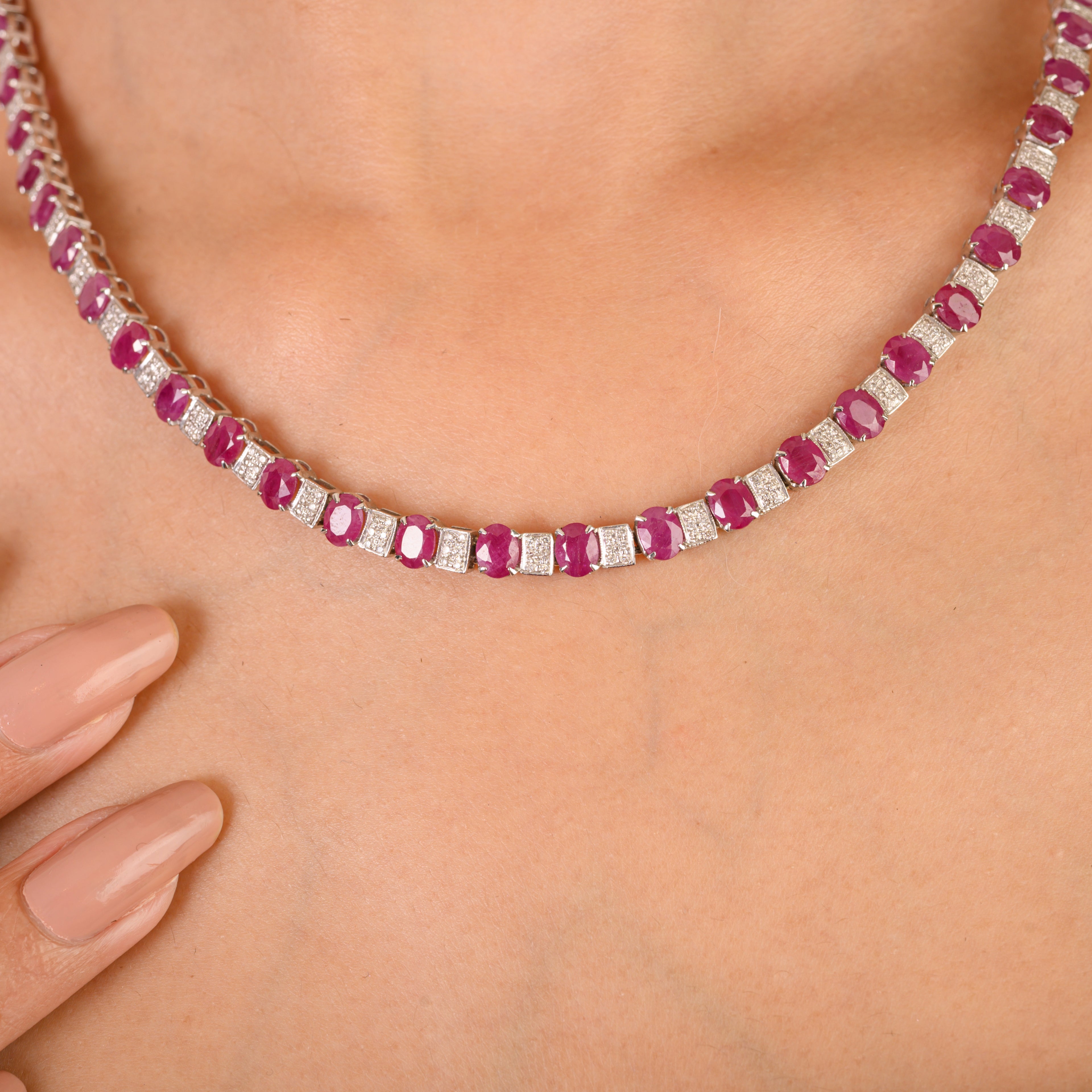 Ruby Diamond 18K Gold Necklace