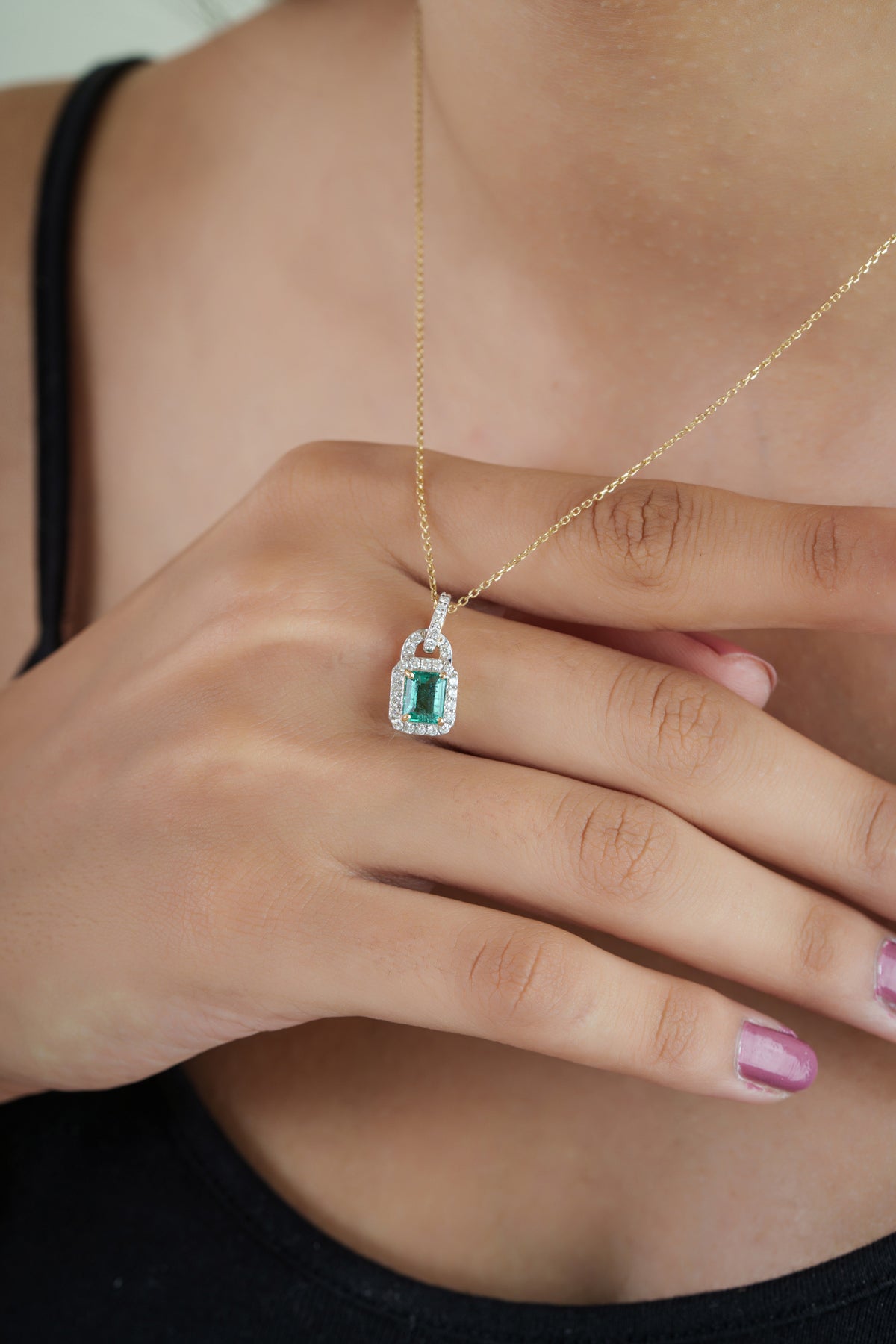 Emerald Diamond Pendant