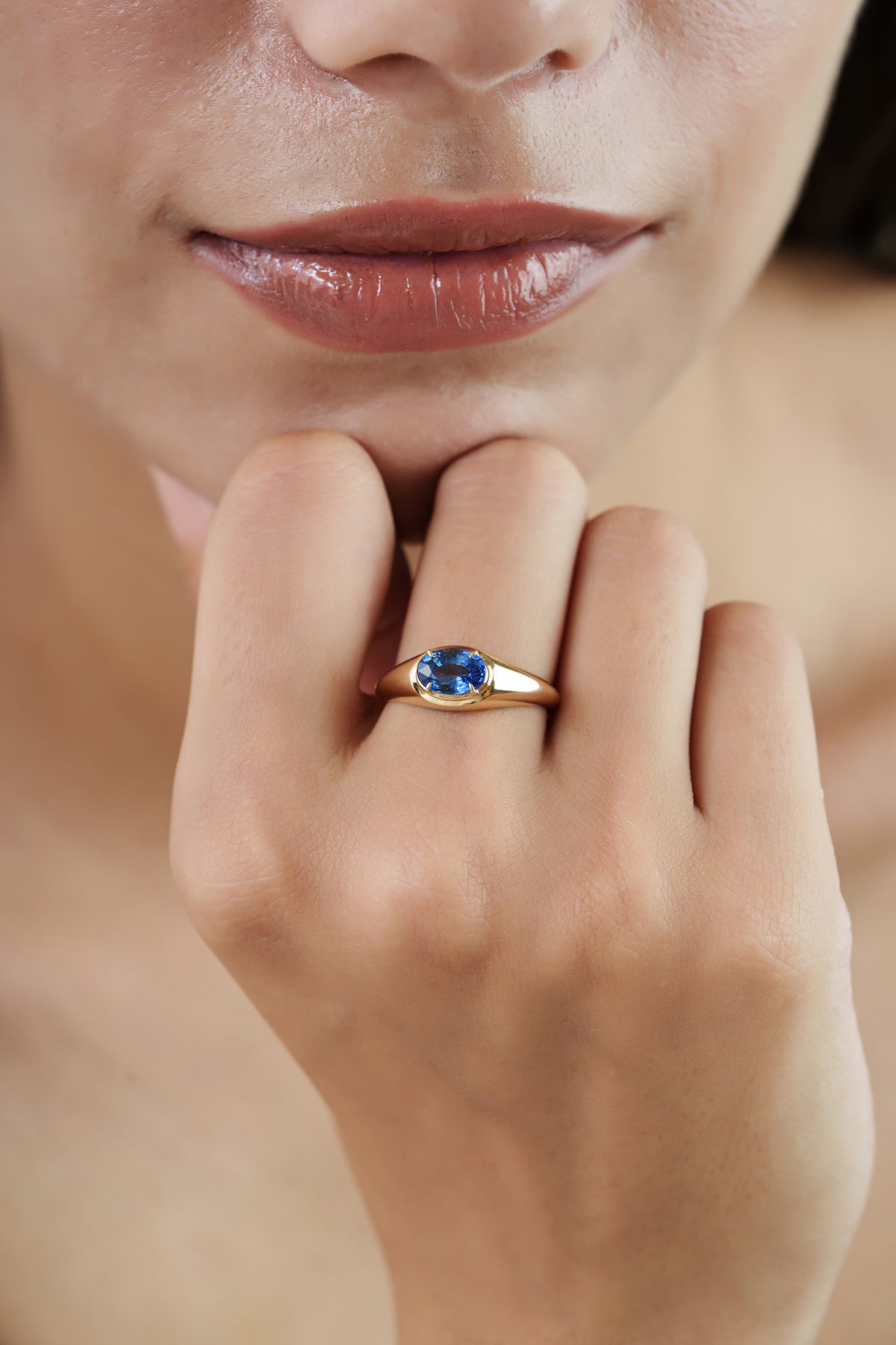 Blue Sapphire Signet Ring