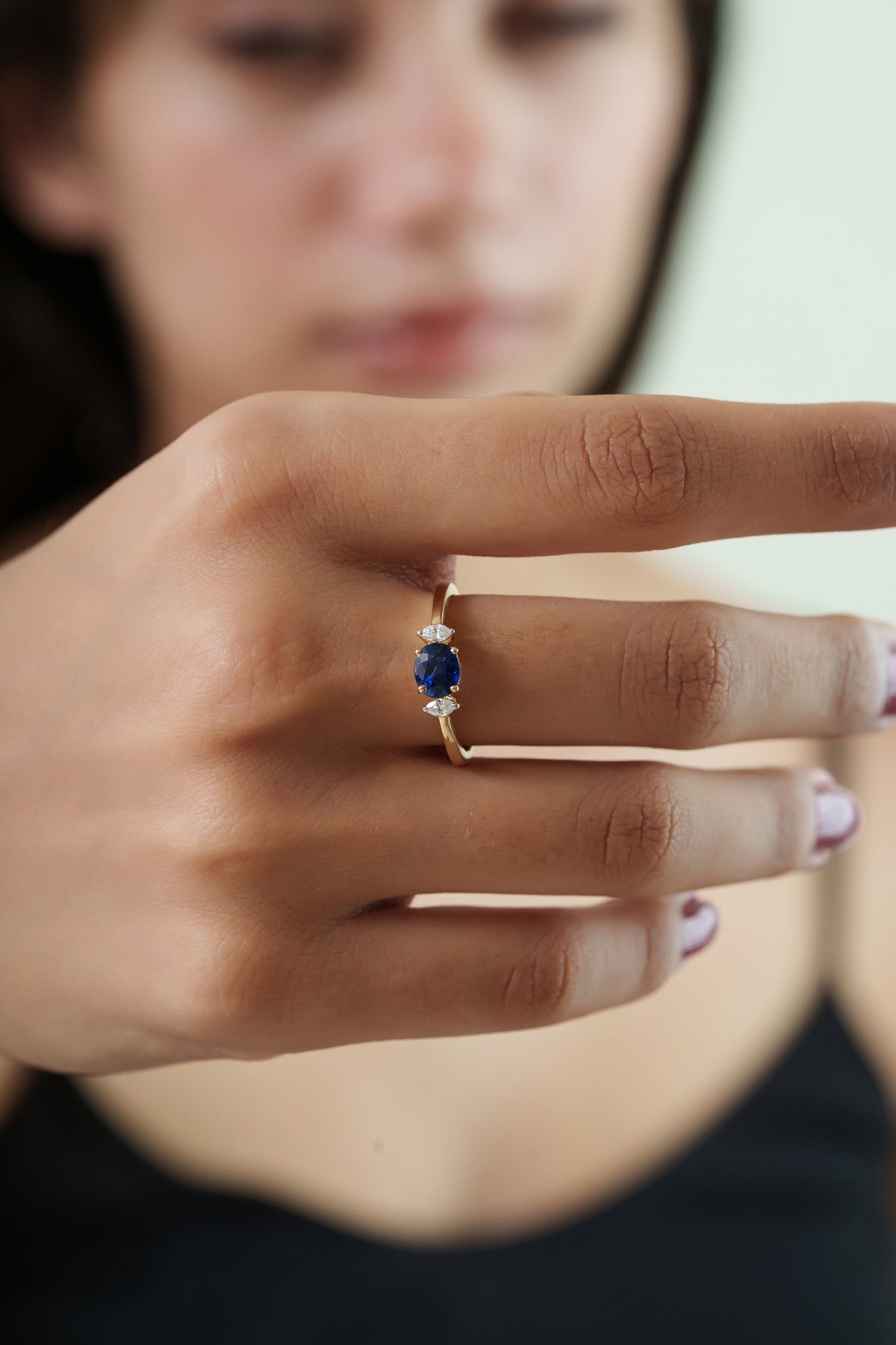 Blue Sapphire Diamond Ring