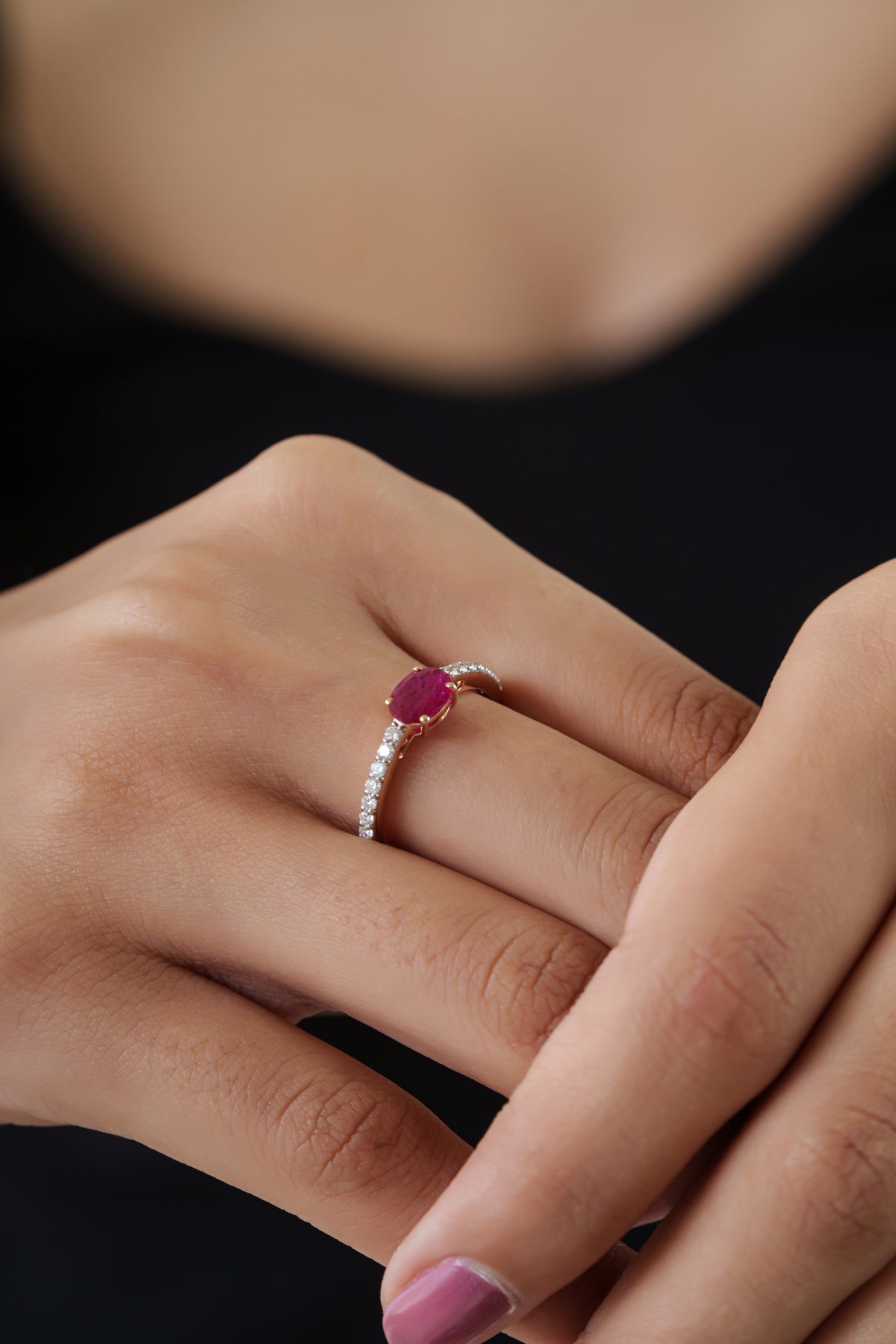 Oval Ruby & Diamond Ring