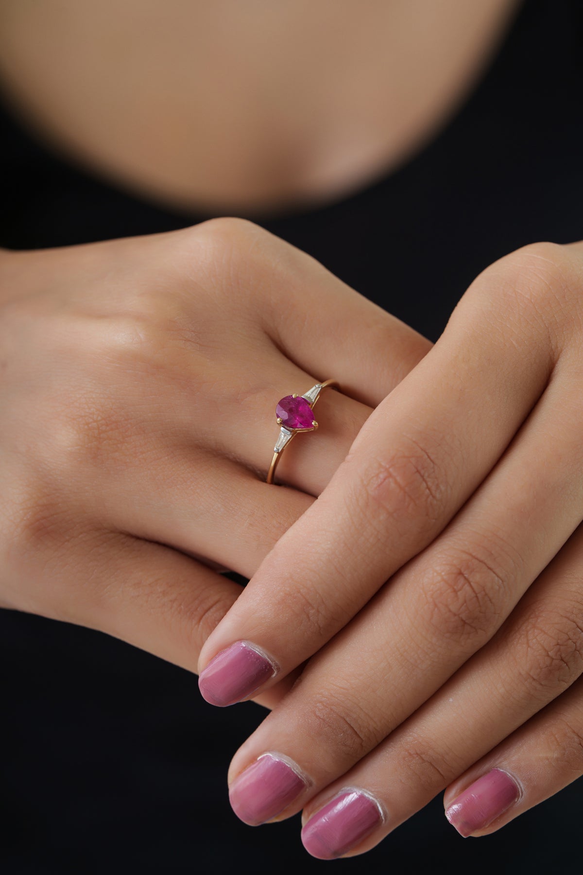 Ruby Pear Shaped Ring