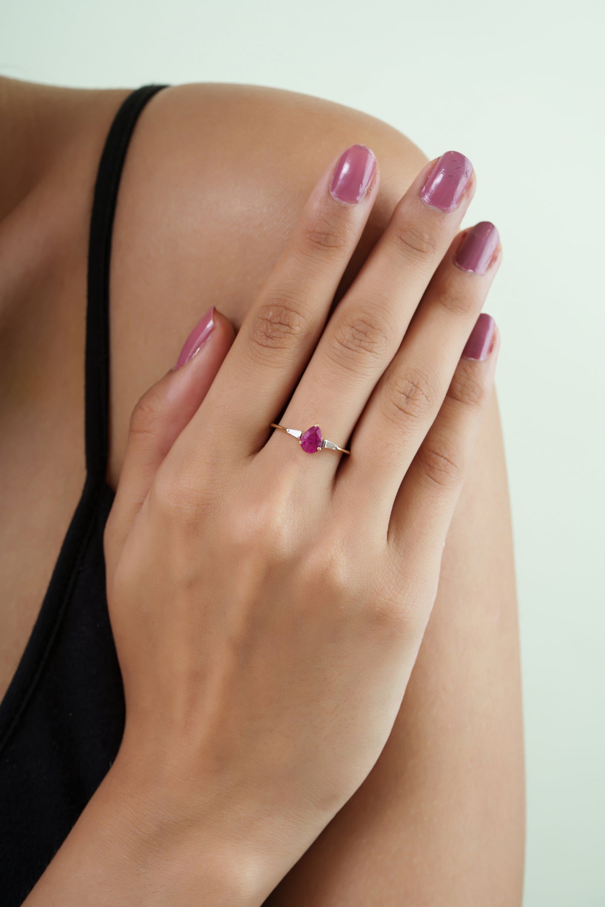 Ruby Pear Shaped Ring