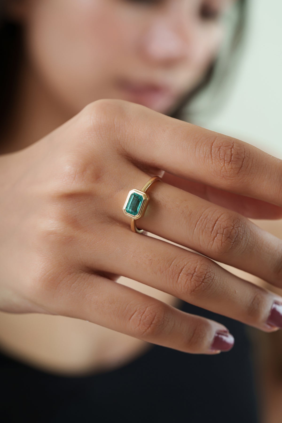 Emerald Bezel Ring