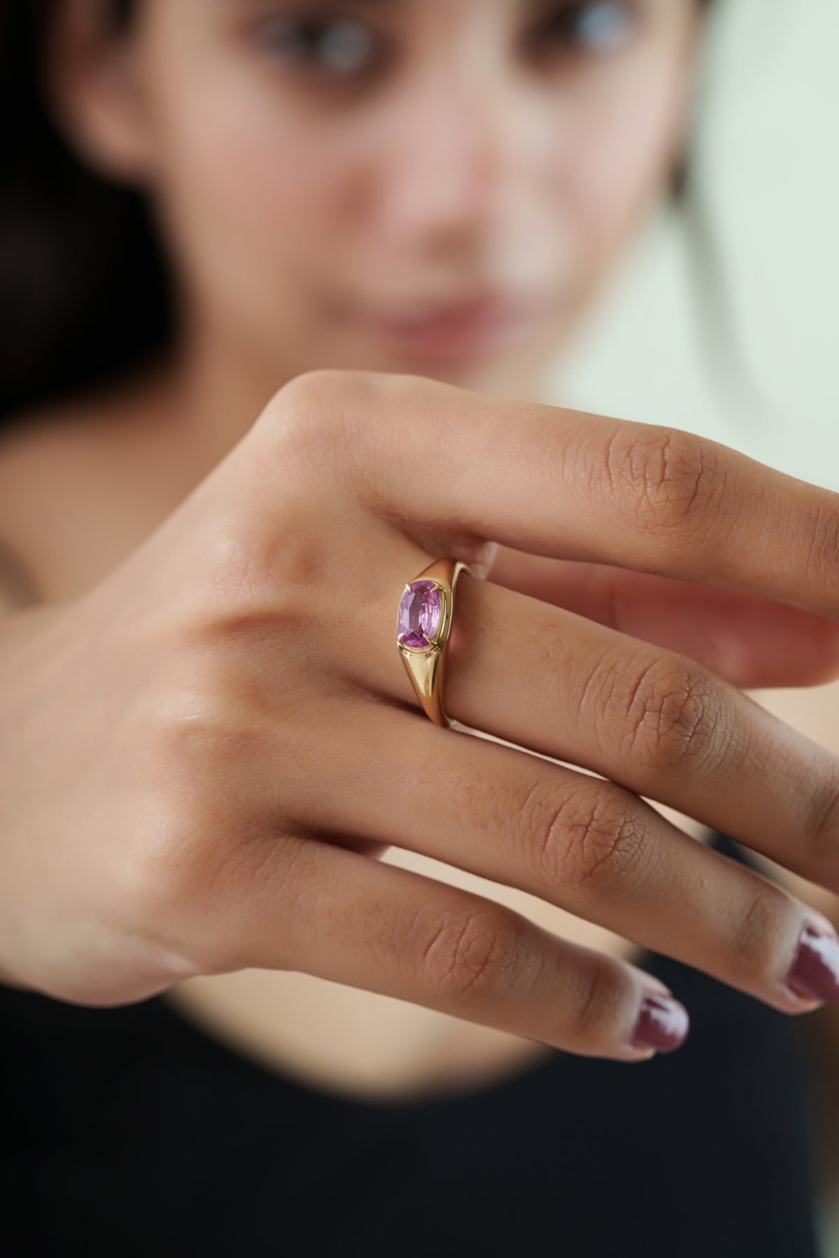 Pink Sapphire Signet Ring