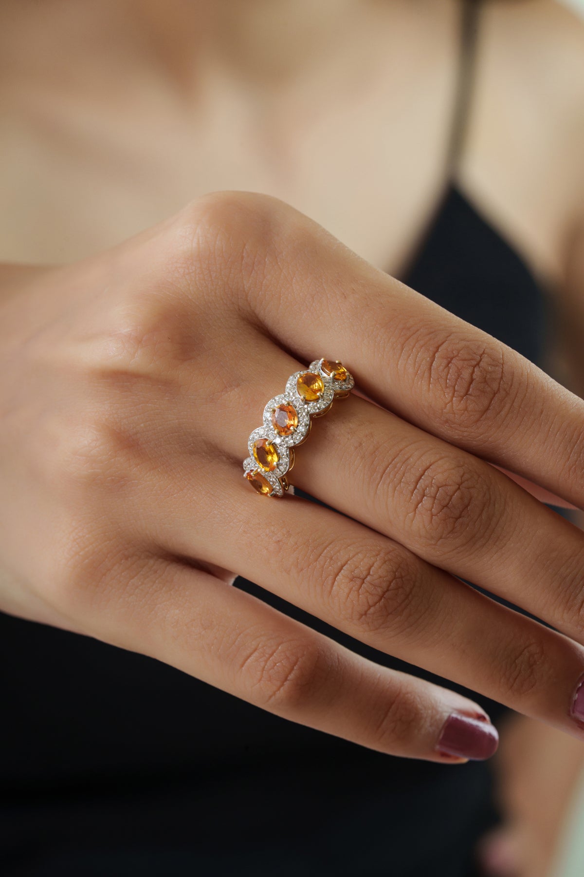 Yellow Sapphire & Diamond Ring