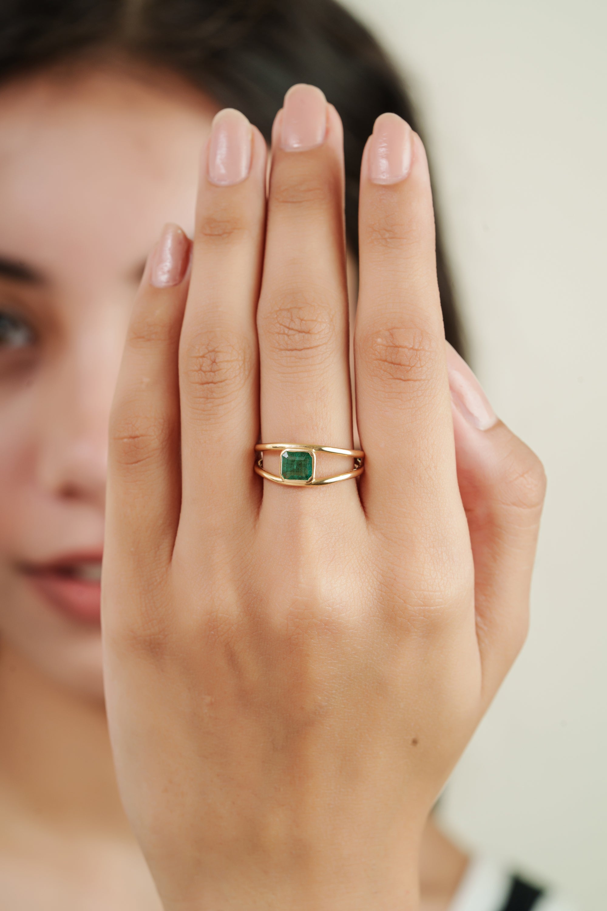 Emerald Double Band Ring
