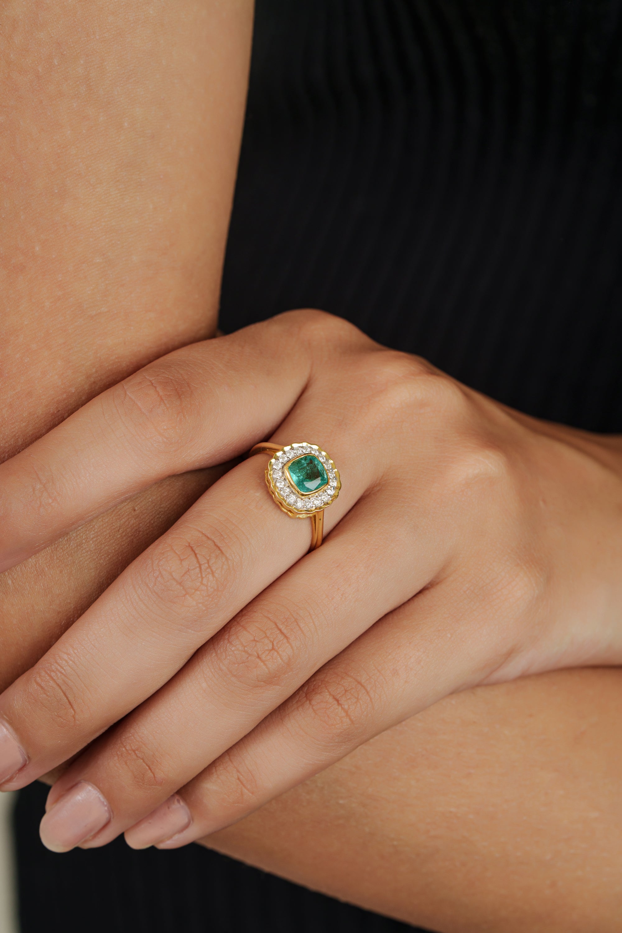 Emerald Diamond Statment Ring