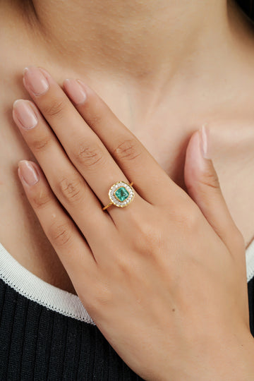 Emerald Diamond Statment Ring