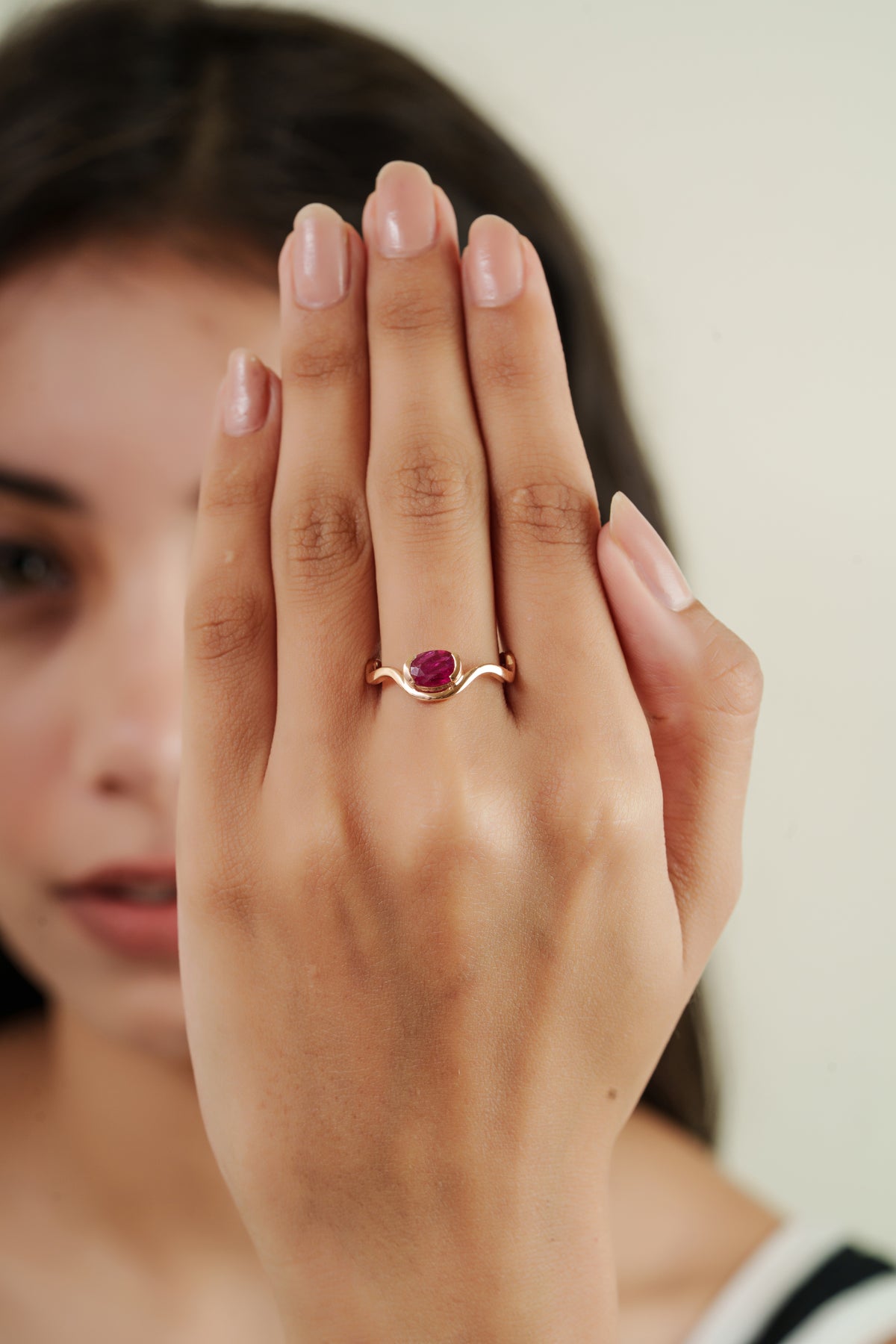 Ruby Gold Wave Ring