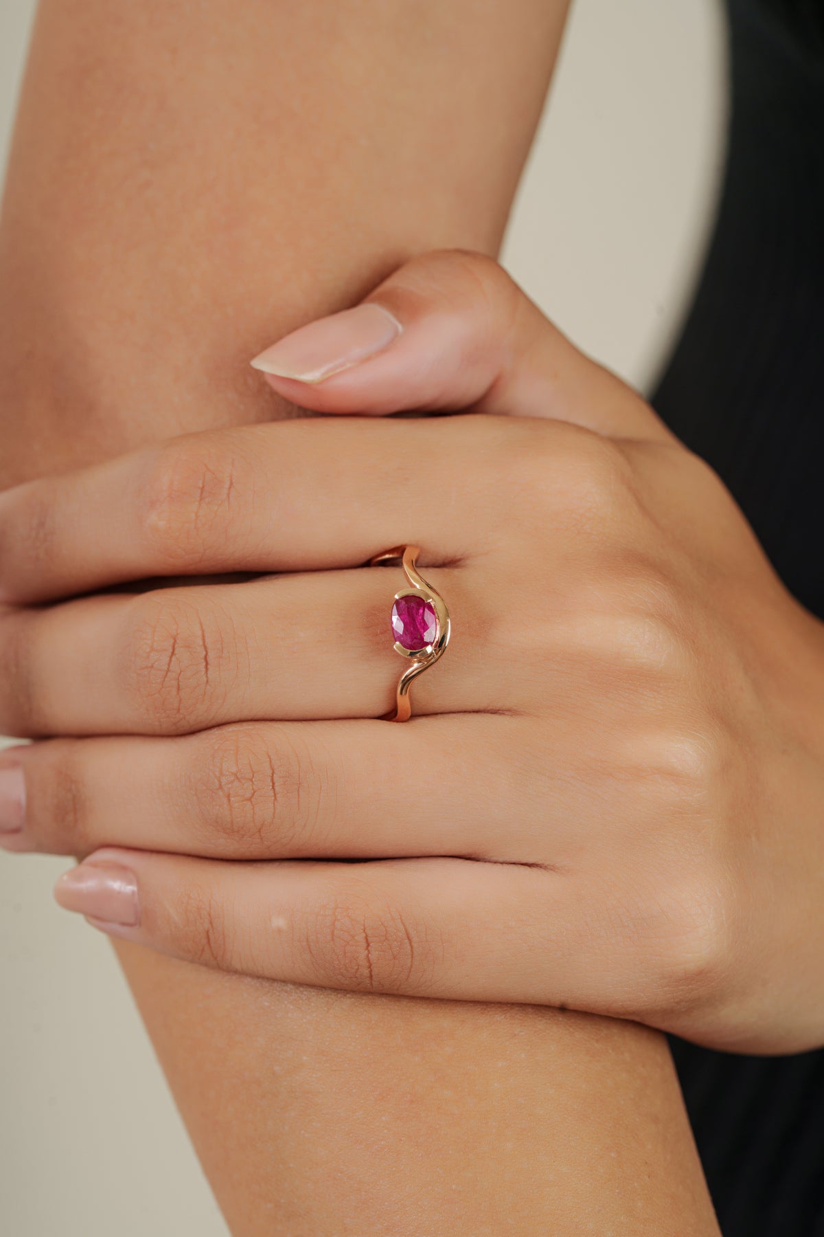 Ruby Gold Wave Ring
