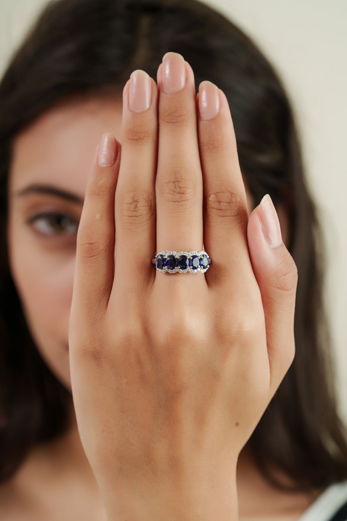 Blue Sapphire Diamond Ring