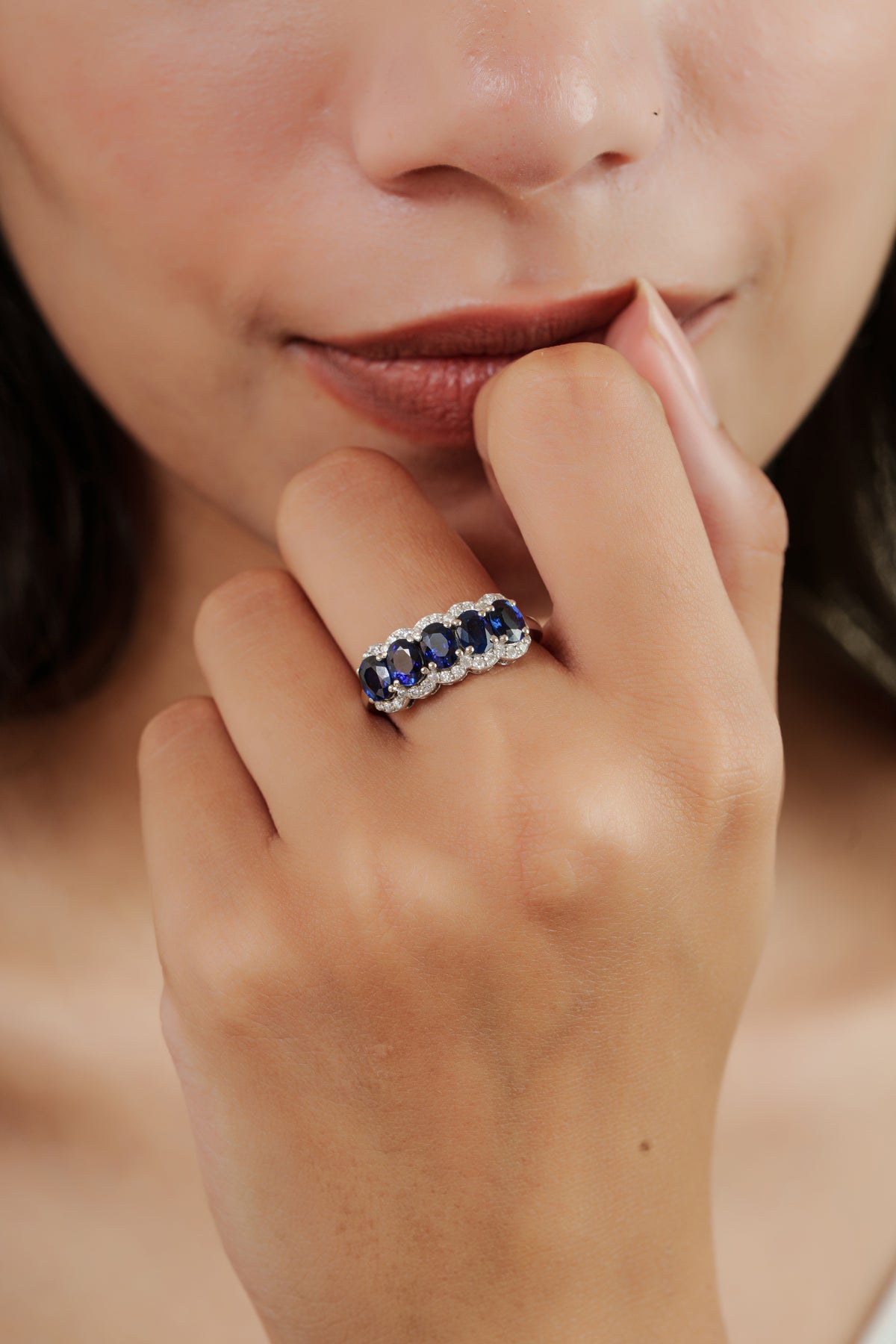 Blue Sapphire Diamond Ring