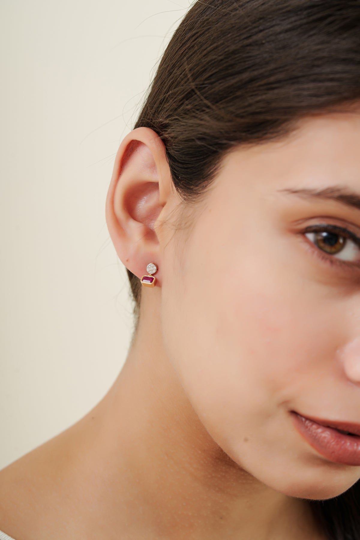 Ruby Diamond Drop Earrings
