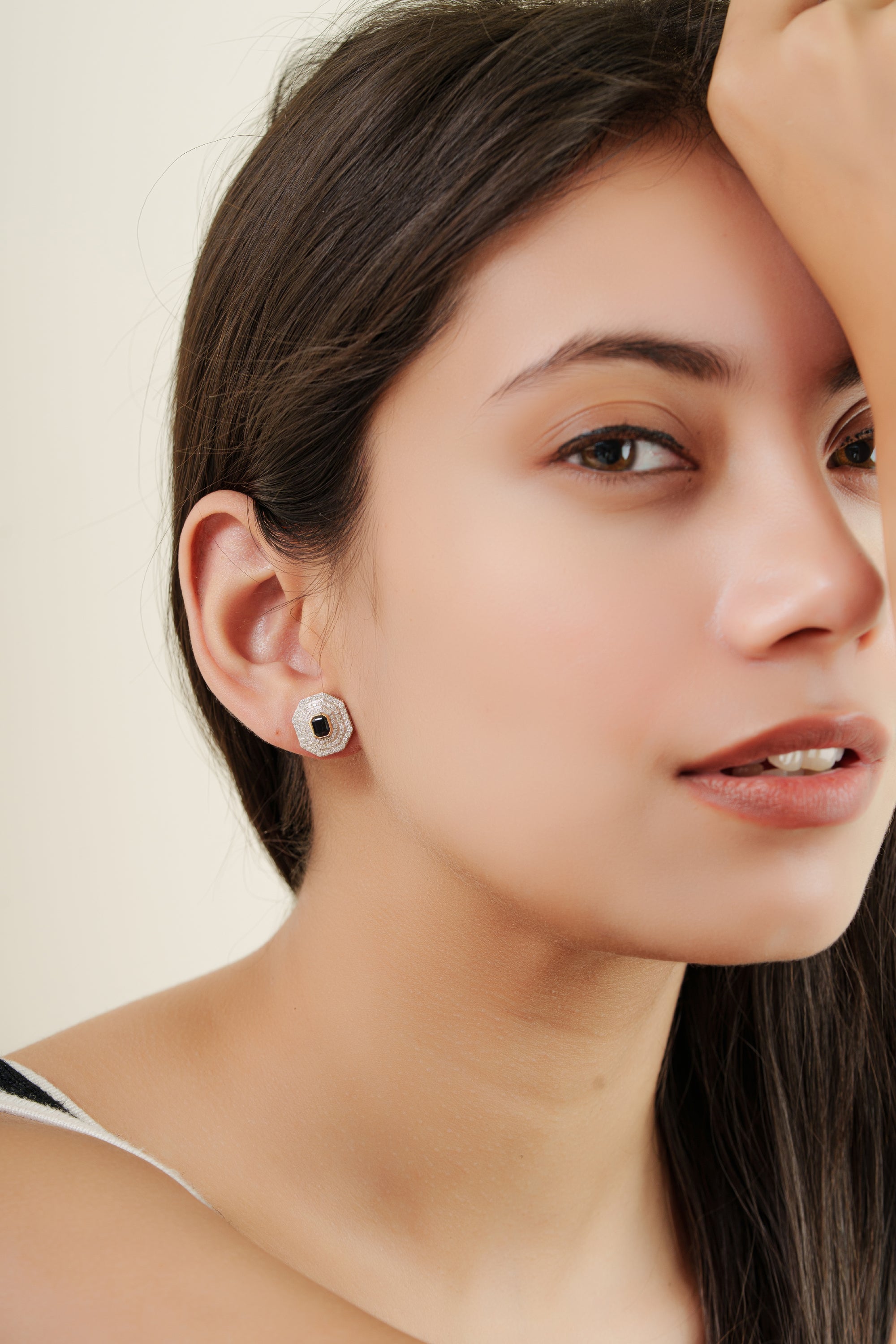 Sapphire Diamond Halo Stud Earrings