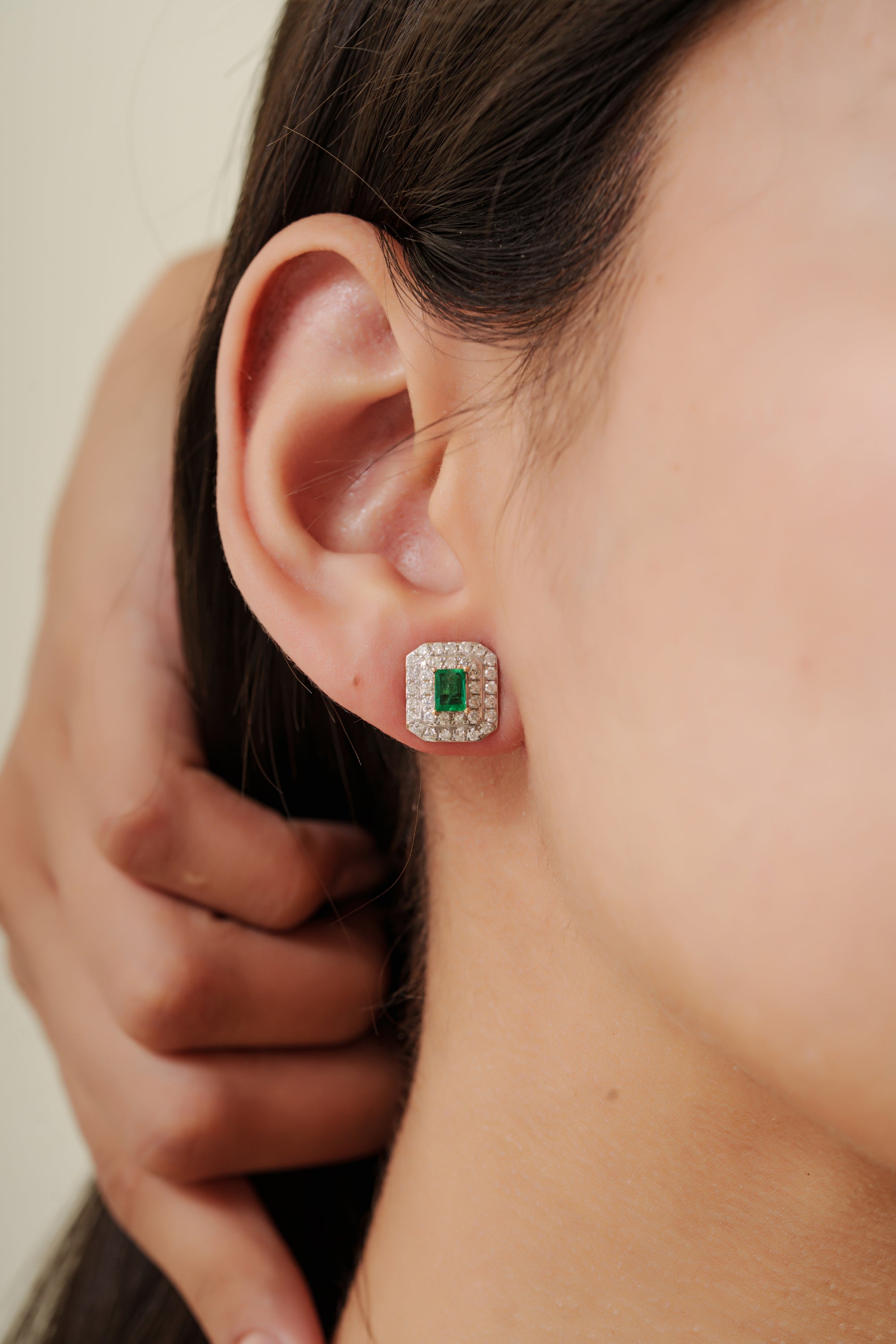 Emerald Cut Emerald Earrings