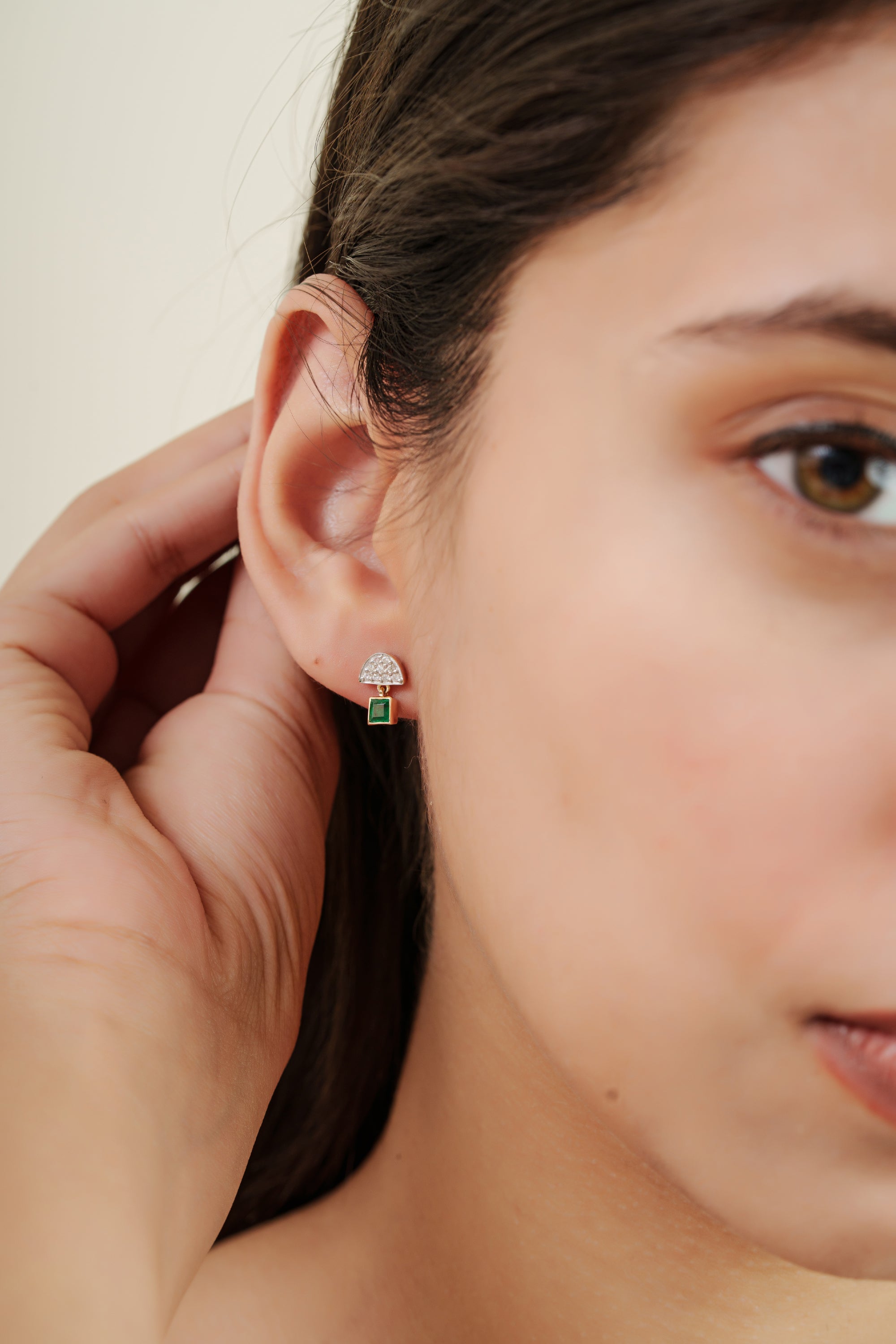 Emerald and Diamond Drop Earrings