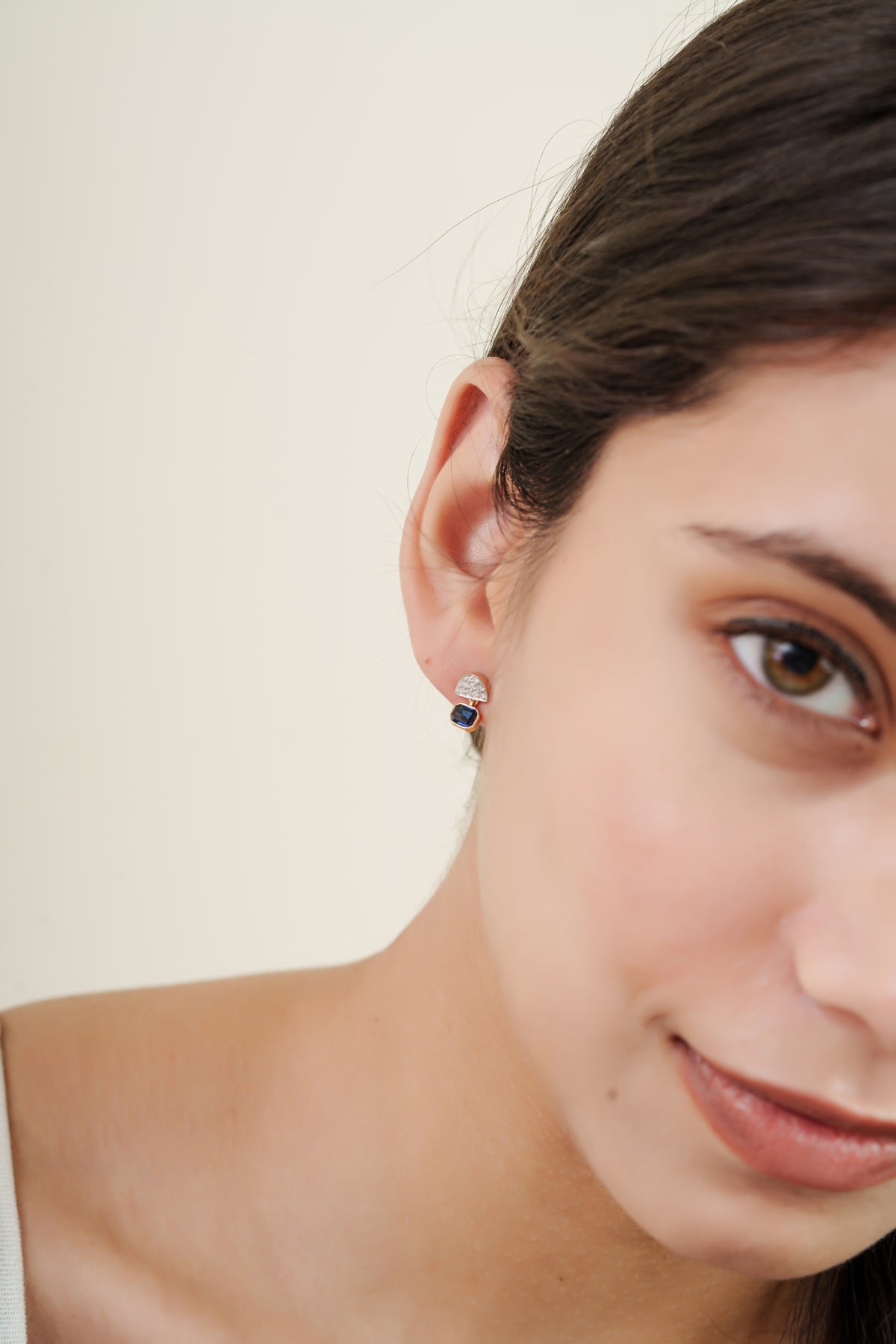 Emerald & Diamond Stud Earrings
