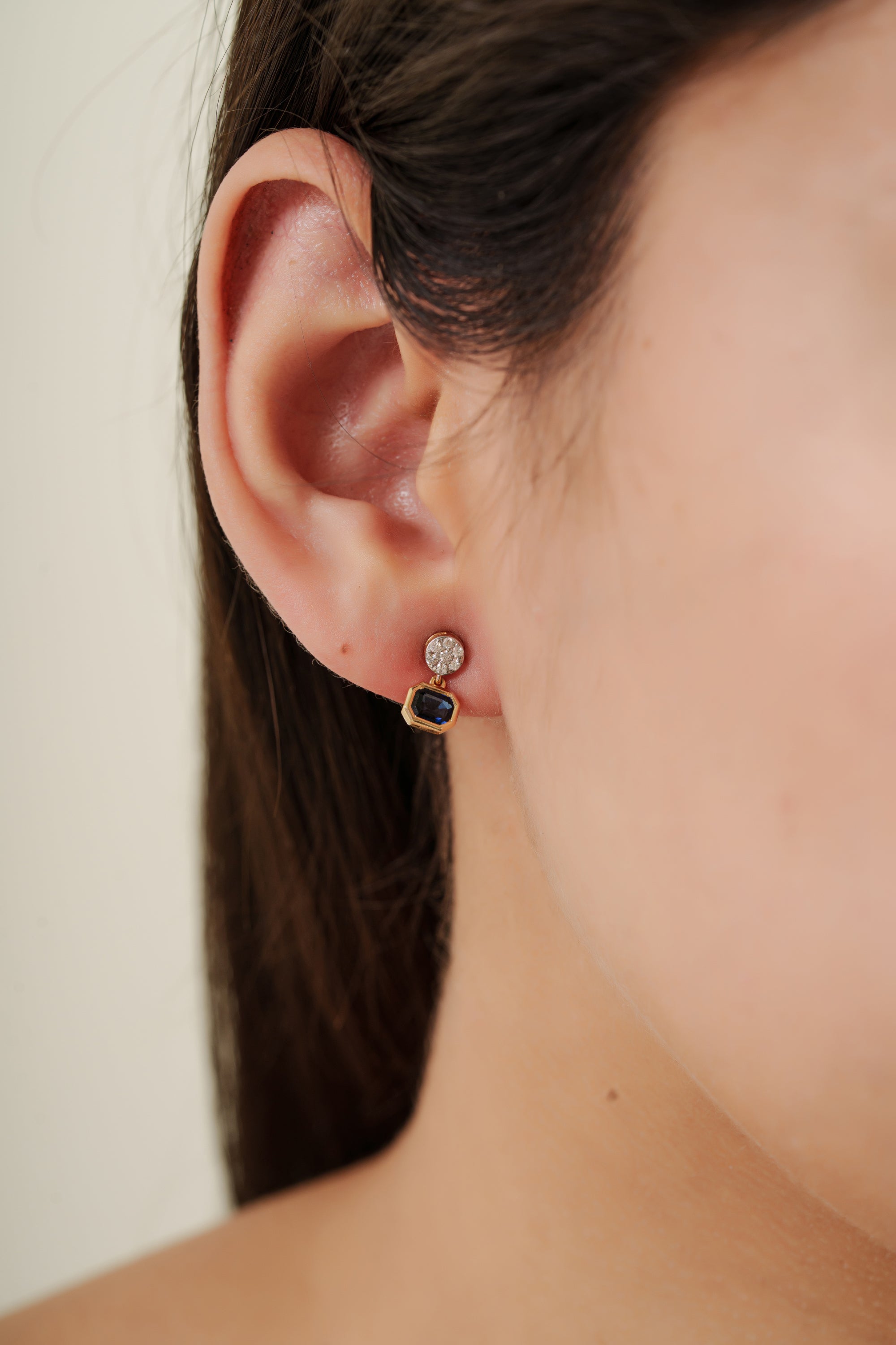 Sapphire Diamond Drop Earrings