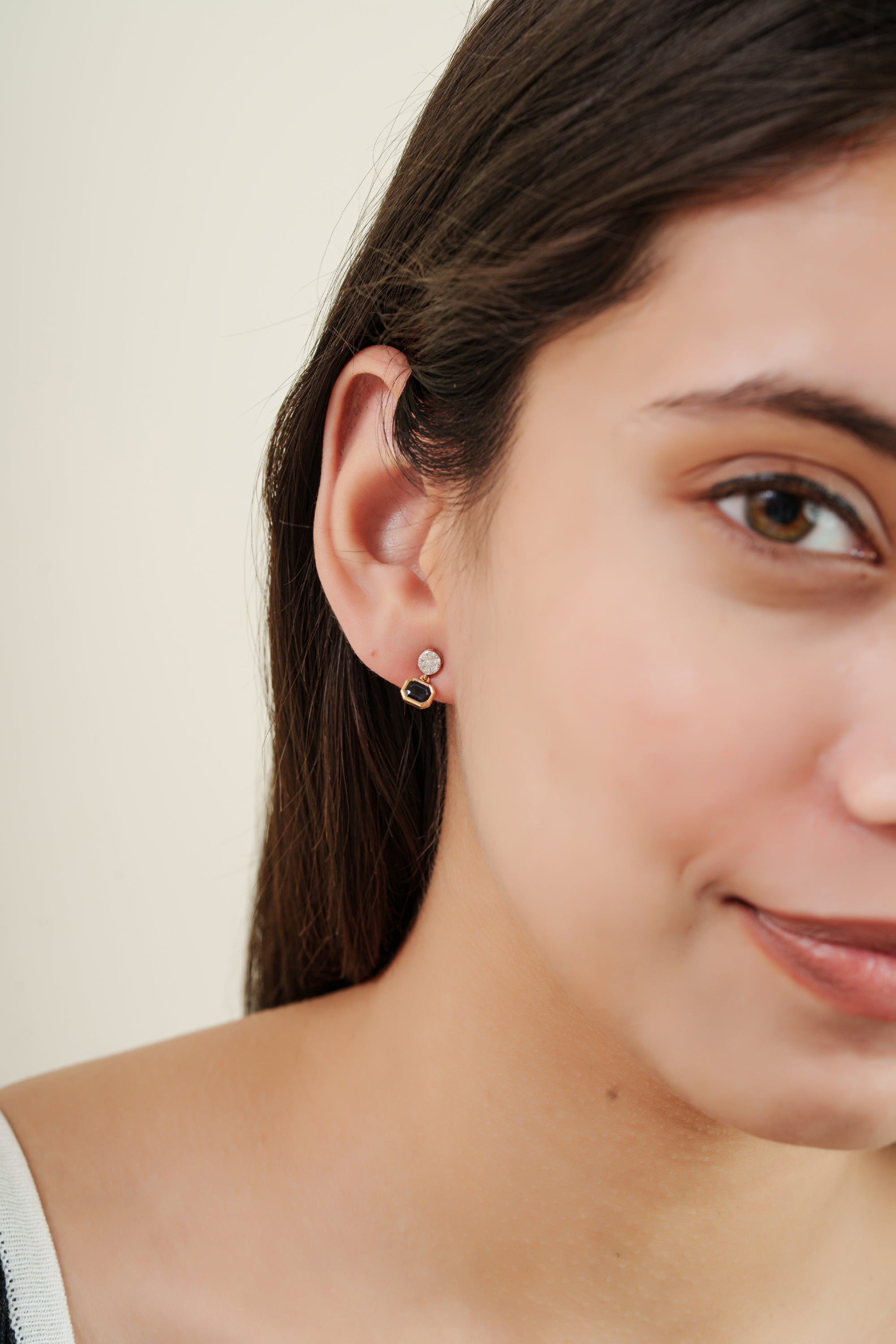 Sapphire Diamond Drop Earrings