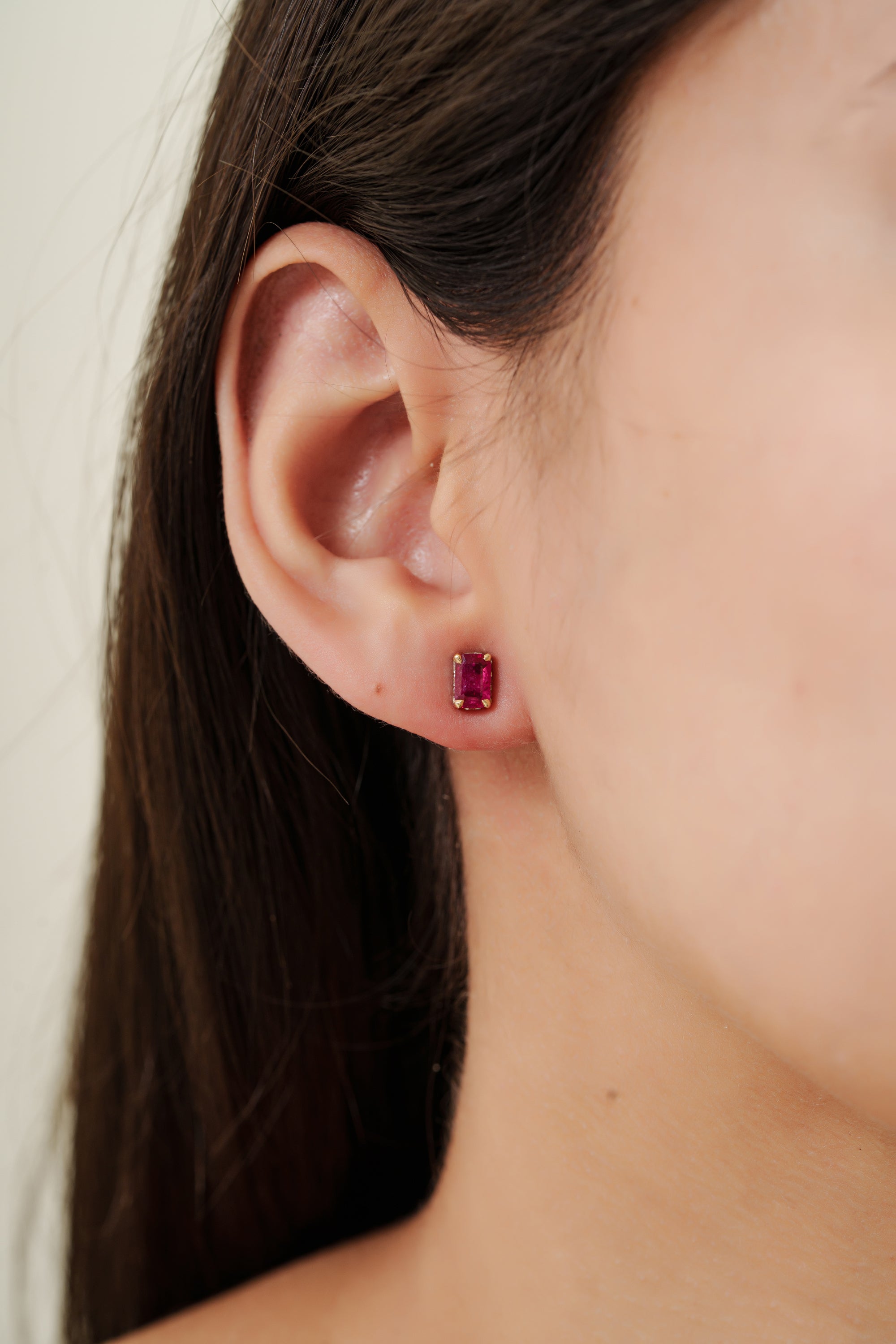 Ruby Diamond Stud Earrings