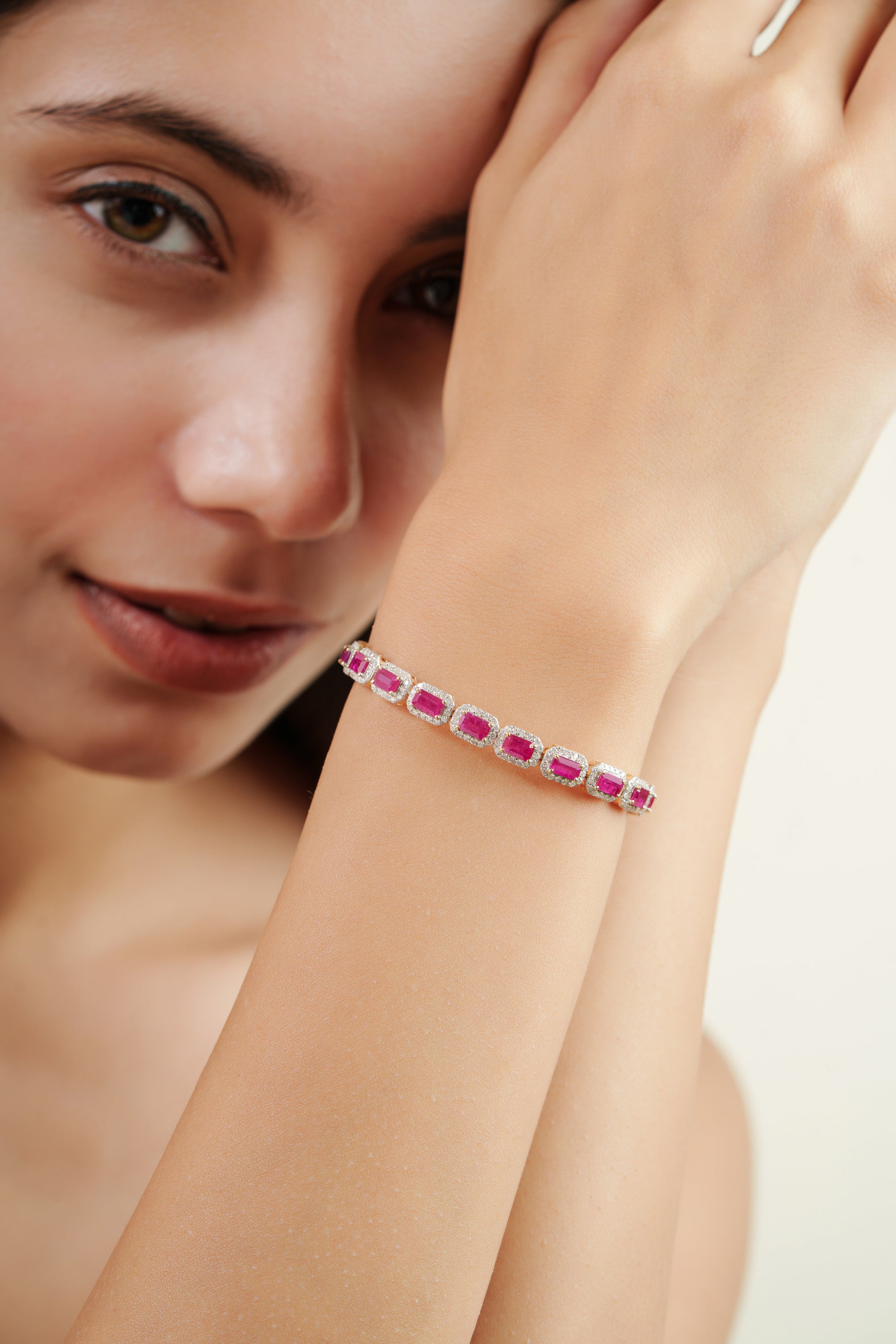 Ruby Diamond Tennis Bracelet