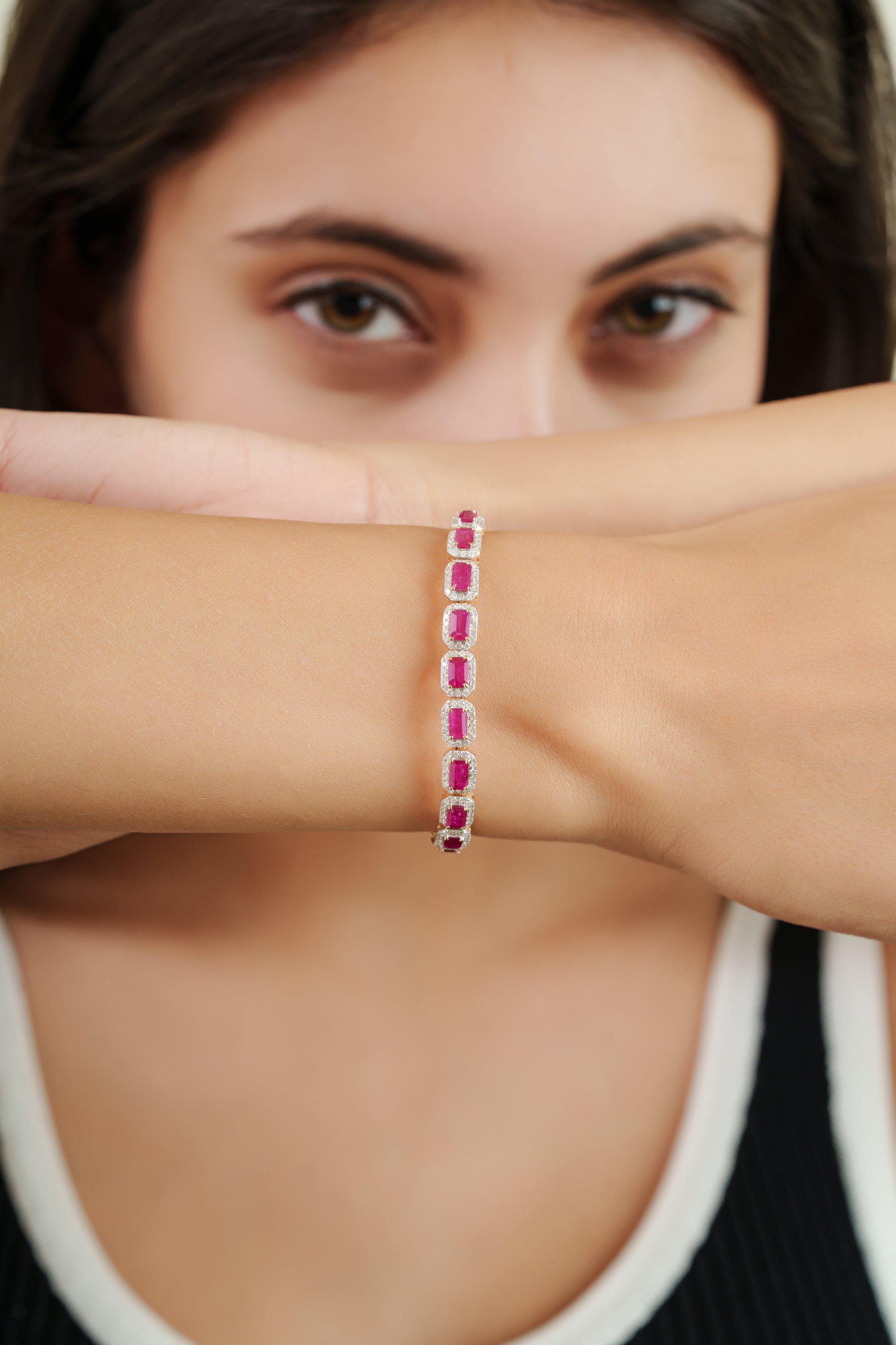 Ruby Diamond Tennis Bracelet