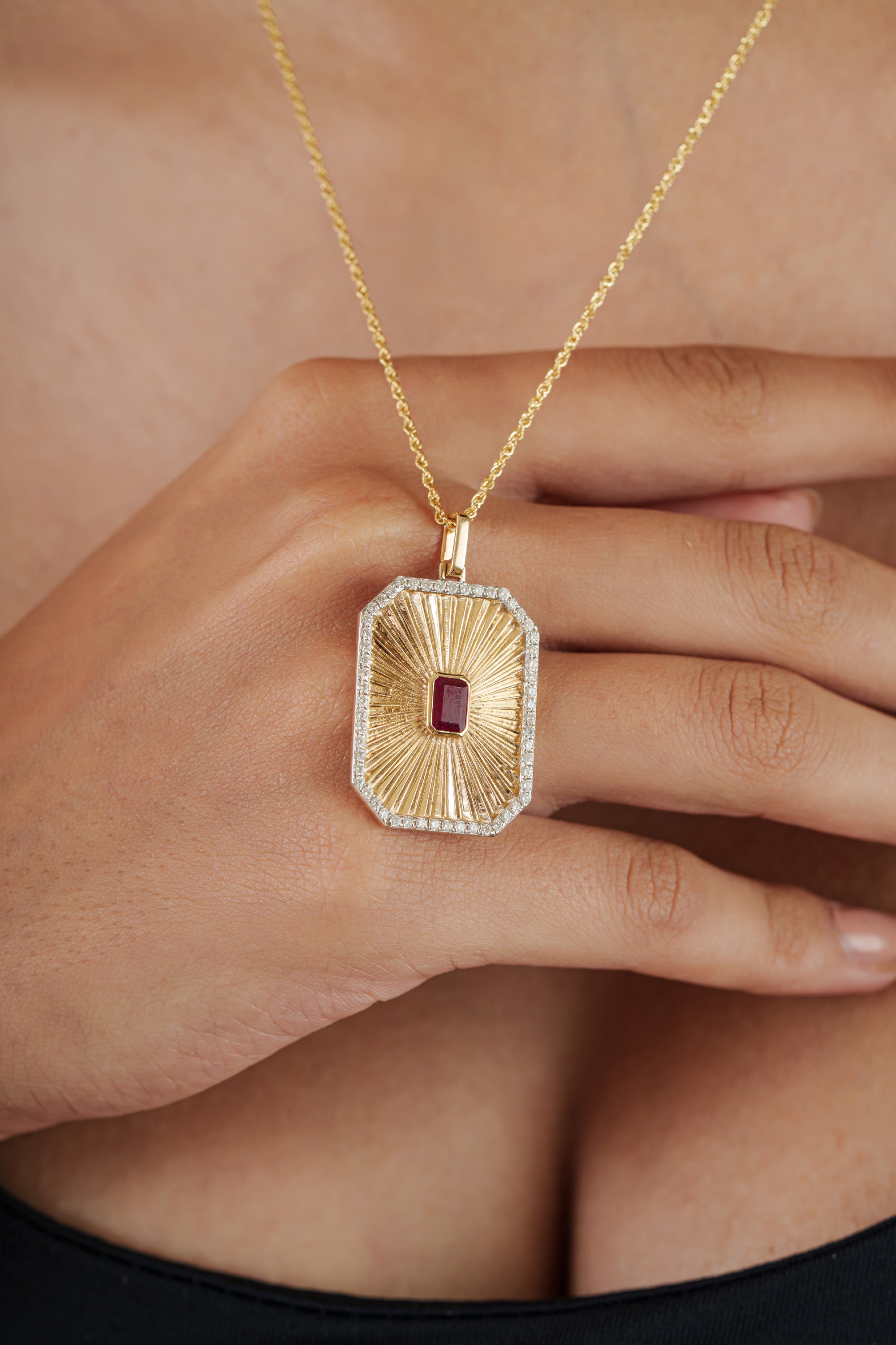 Ruby Diamond Pendant