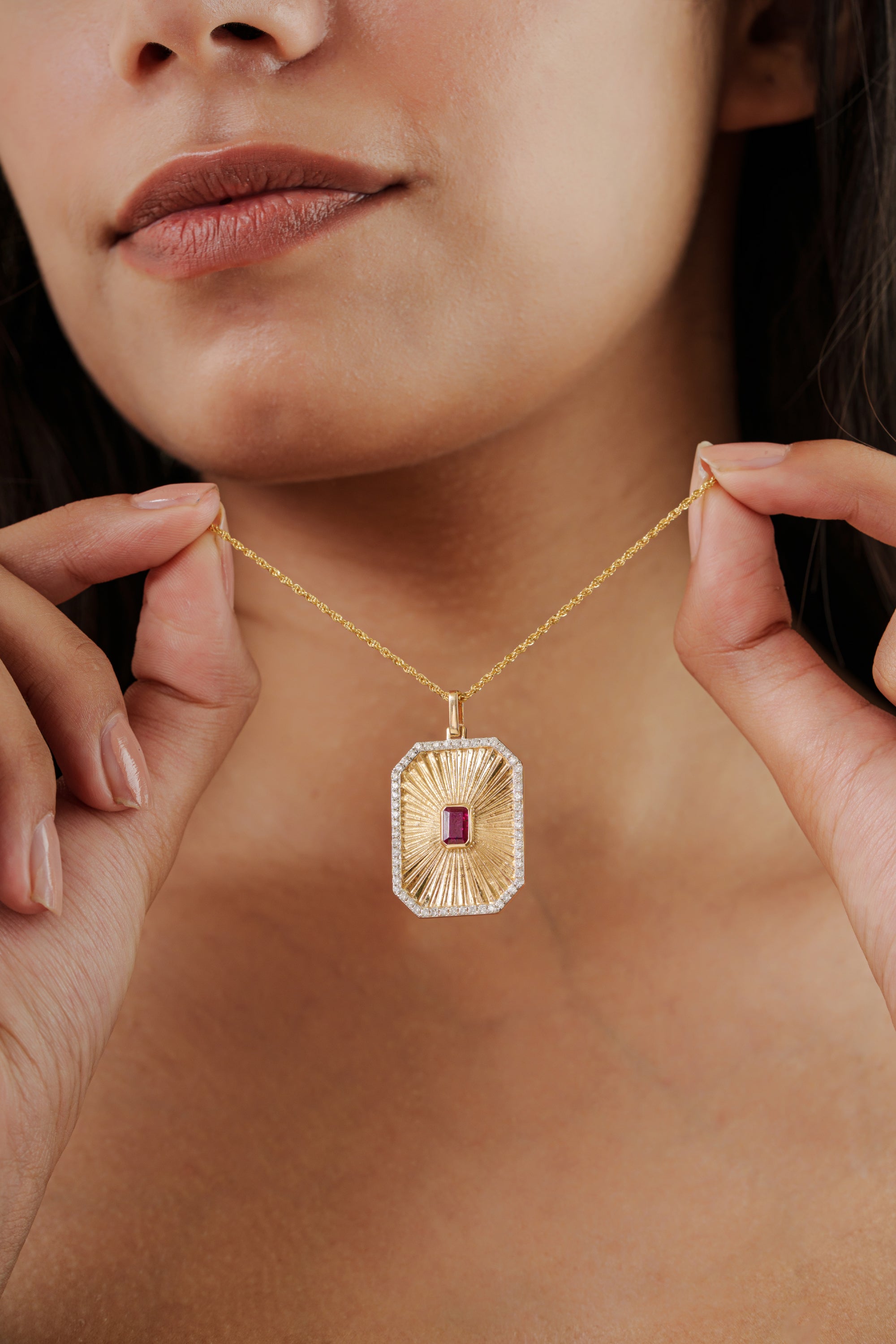 Ruby Diamond Pendant