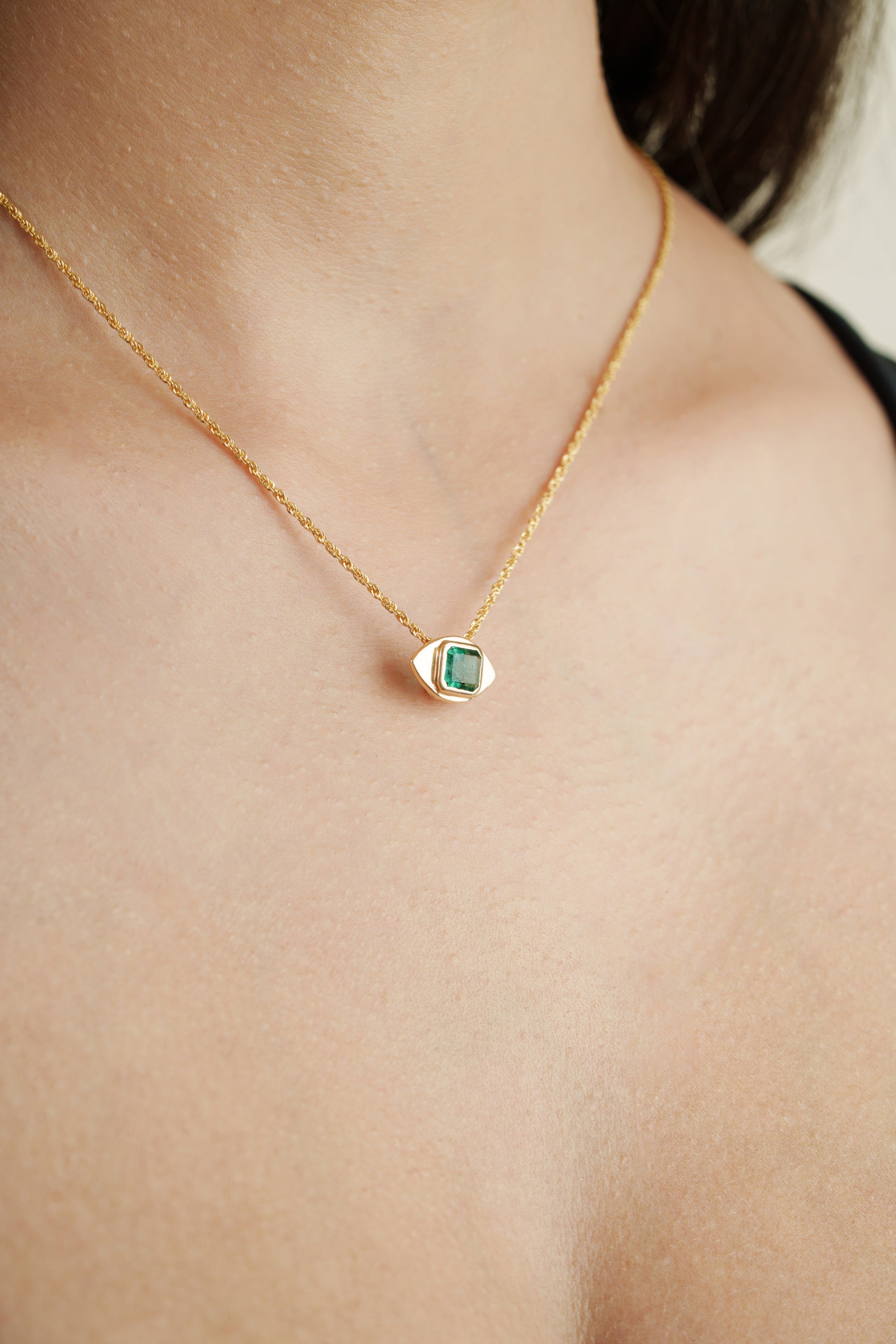 Emerald Evil Eye Pendant