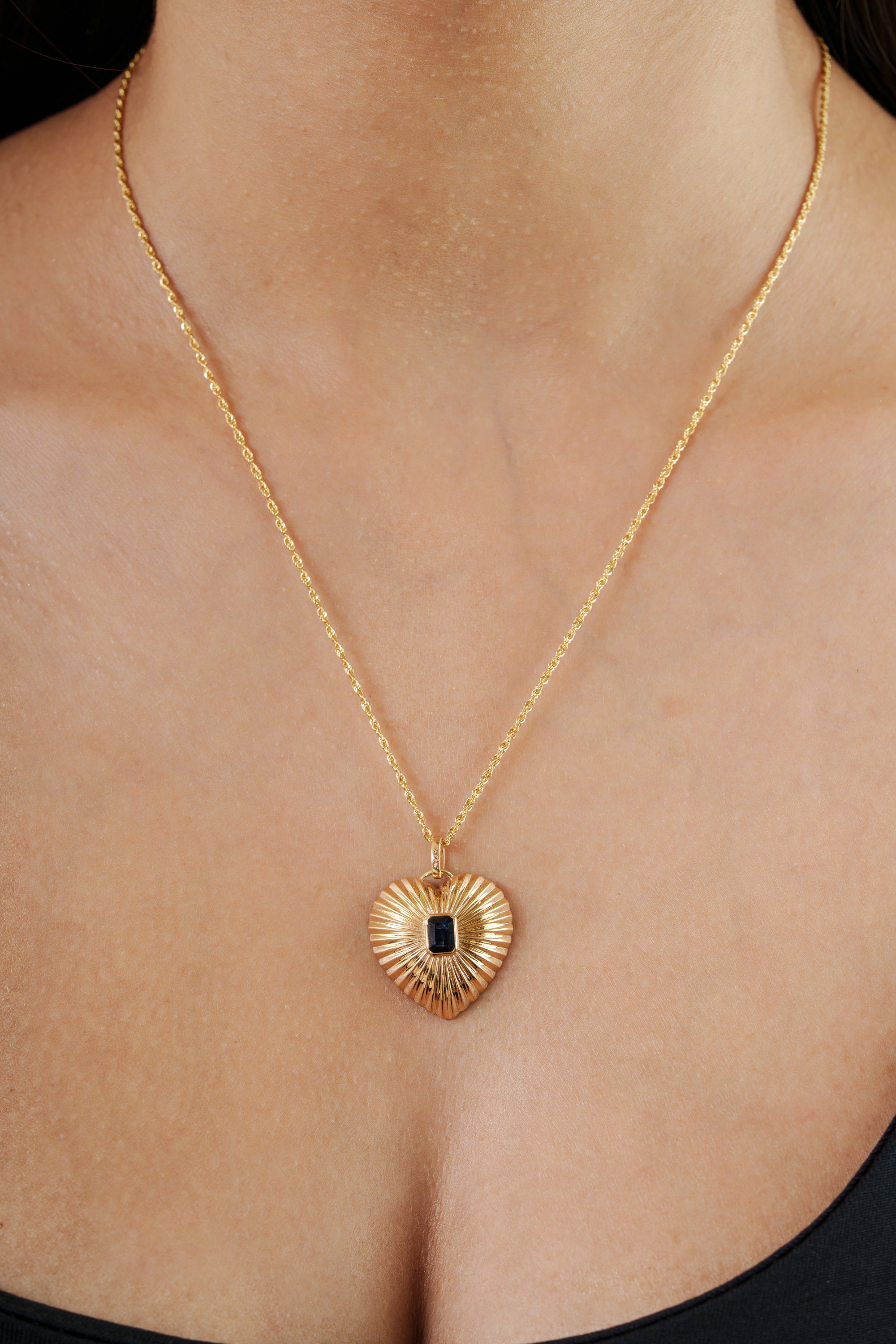 Sapphire Heart Pendant