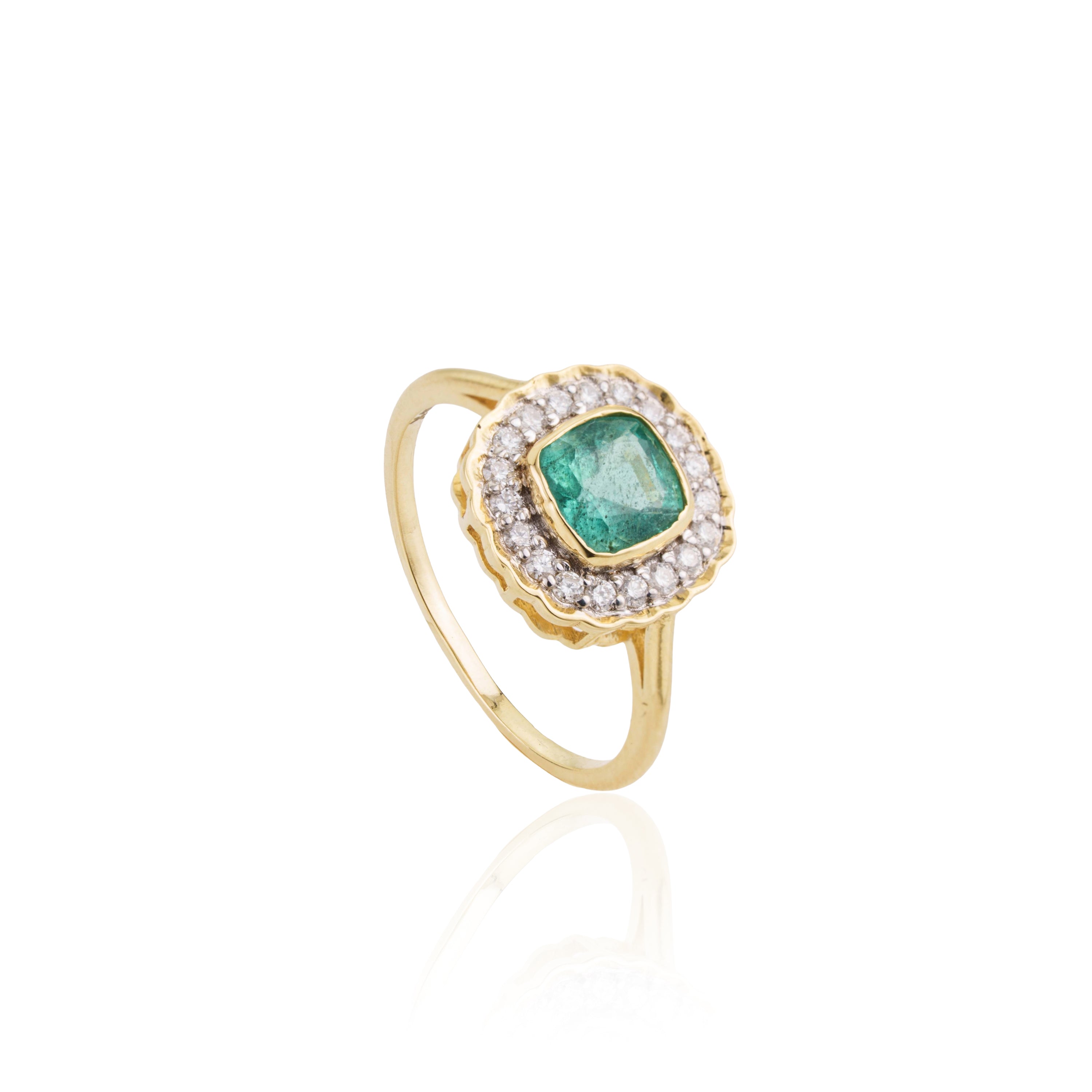 Emerald Diamond Statment Ring