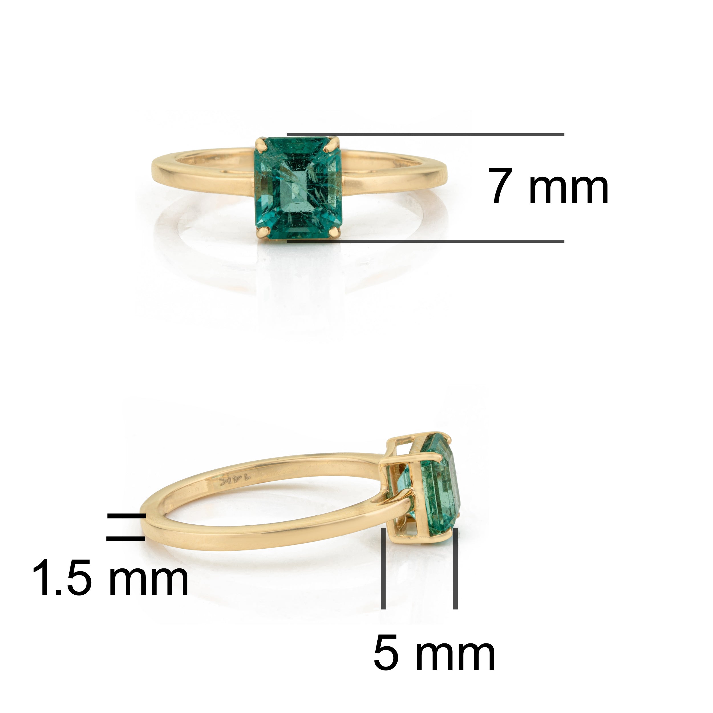 Square Emerald-Cut Emerald Ring