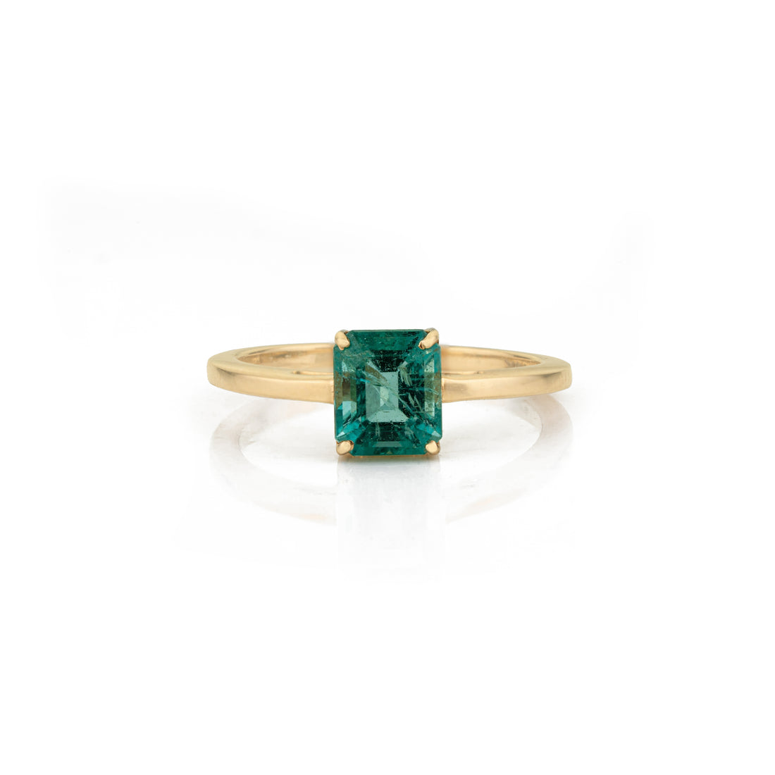 Square Emerald-Cut Emerald Ring