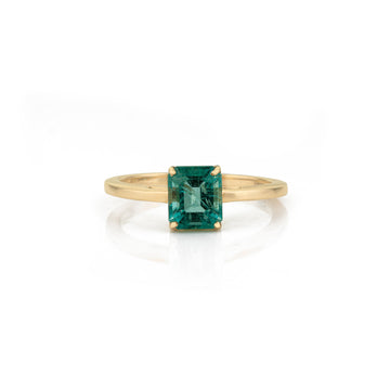 Square Emerald-Cut Emerald Ring