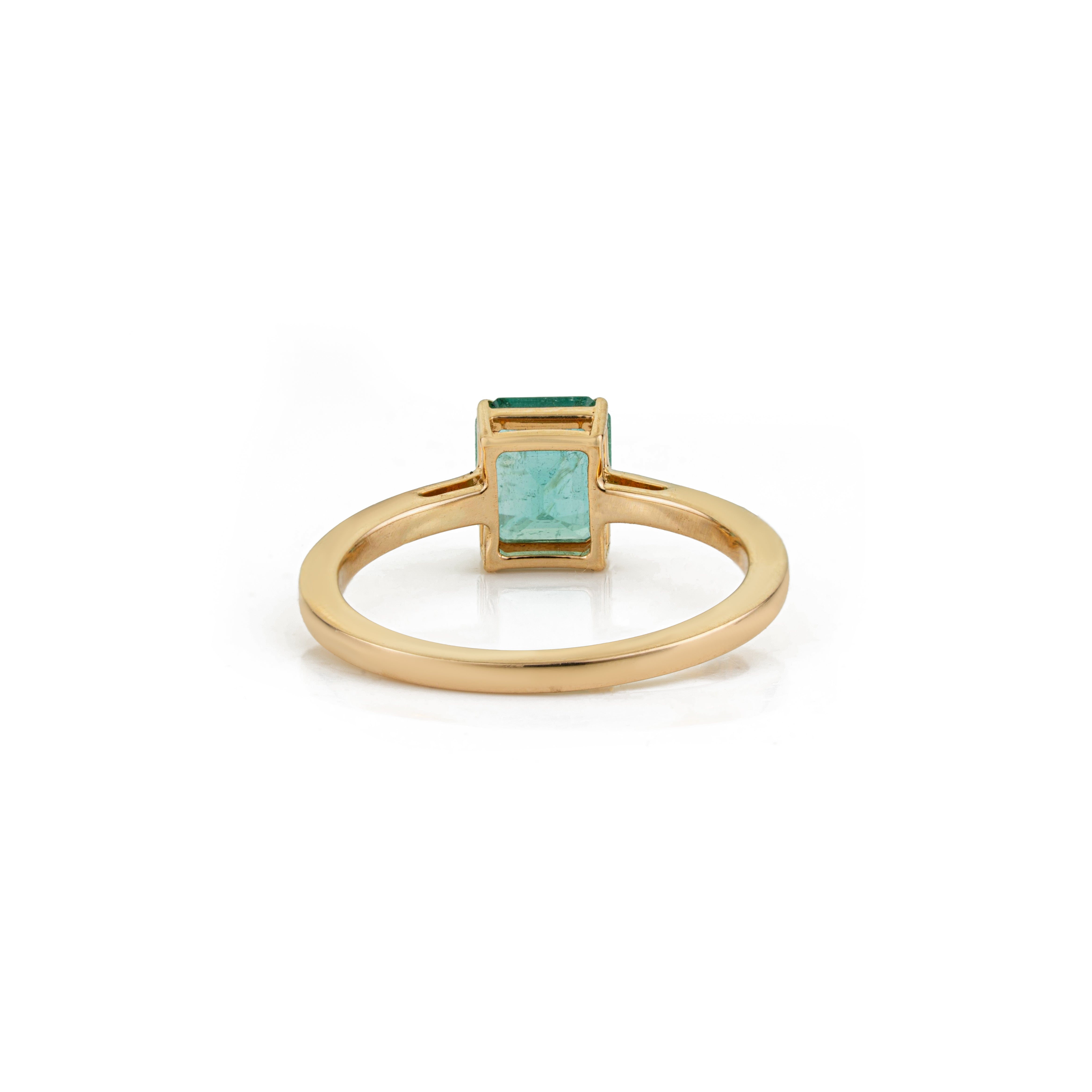 Square Emerald-Cut Emerald Ring